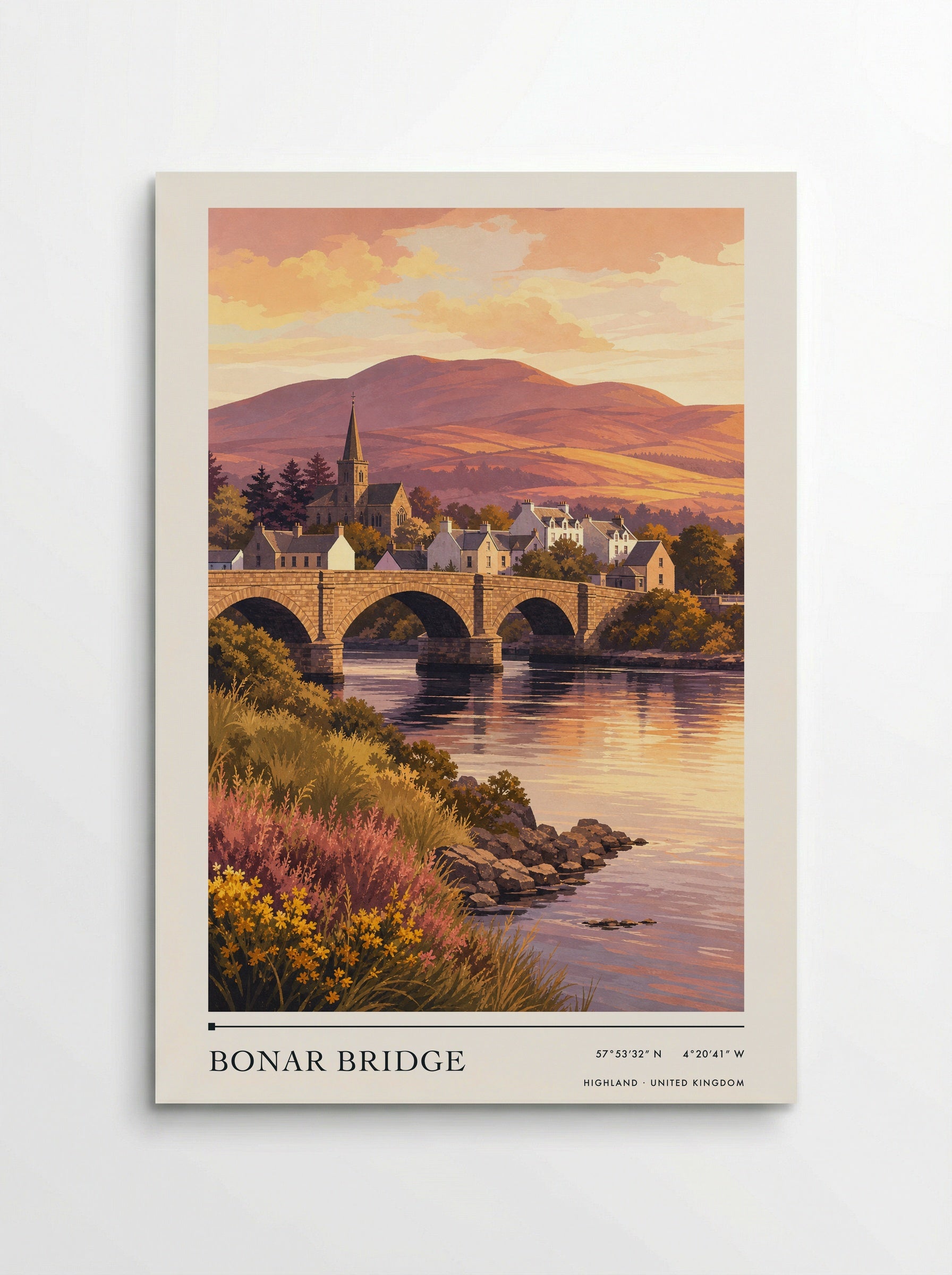 Bonar Bridge Highland United Kingdom Travel Poster - Poster