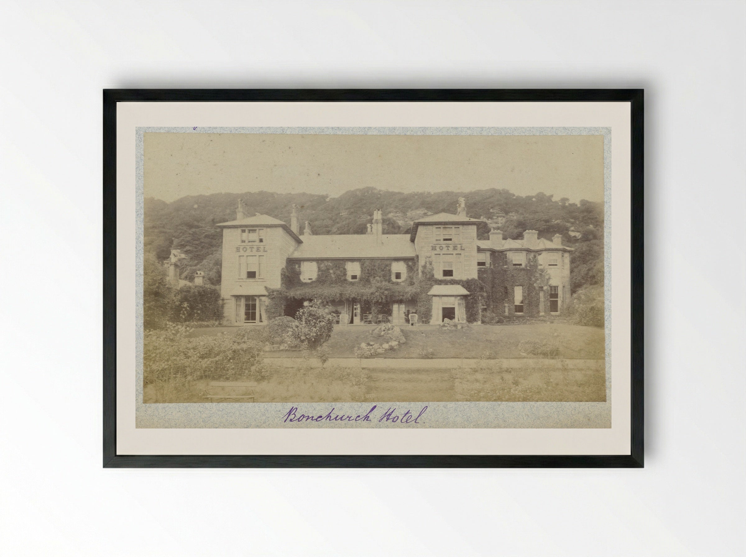 Bonchurch Hotel in Bonchurch - Henry Pauw van Wieldrecht - Framed Print Black