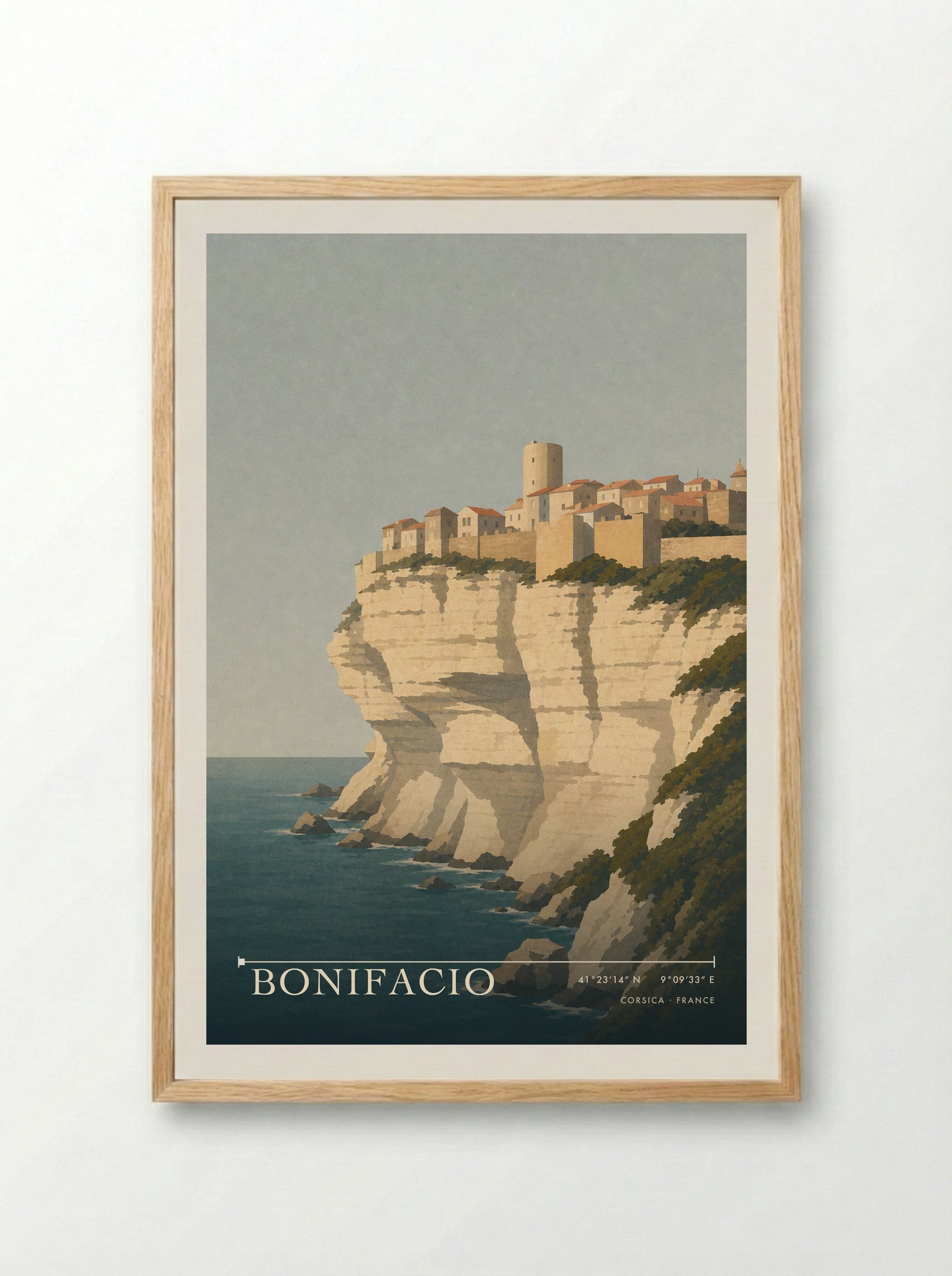 Bonifacio Travel Poster Artwork - Framed Print Wood
