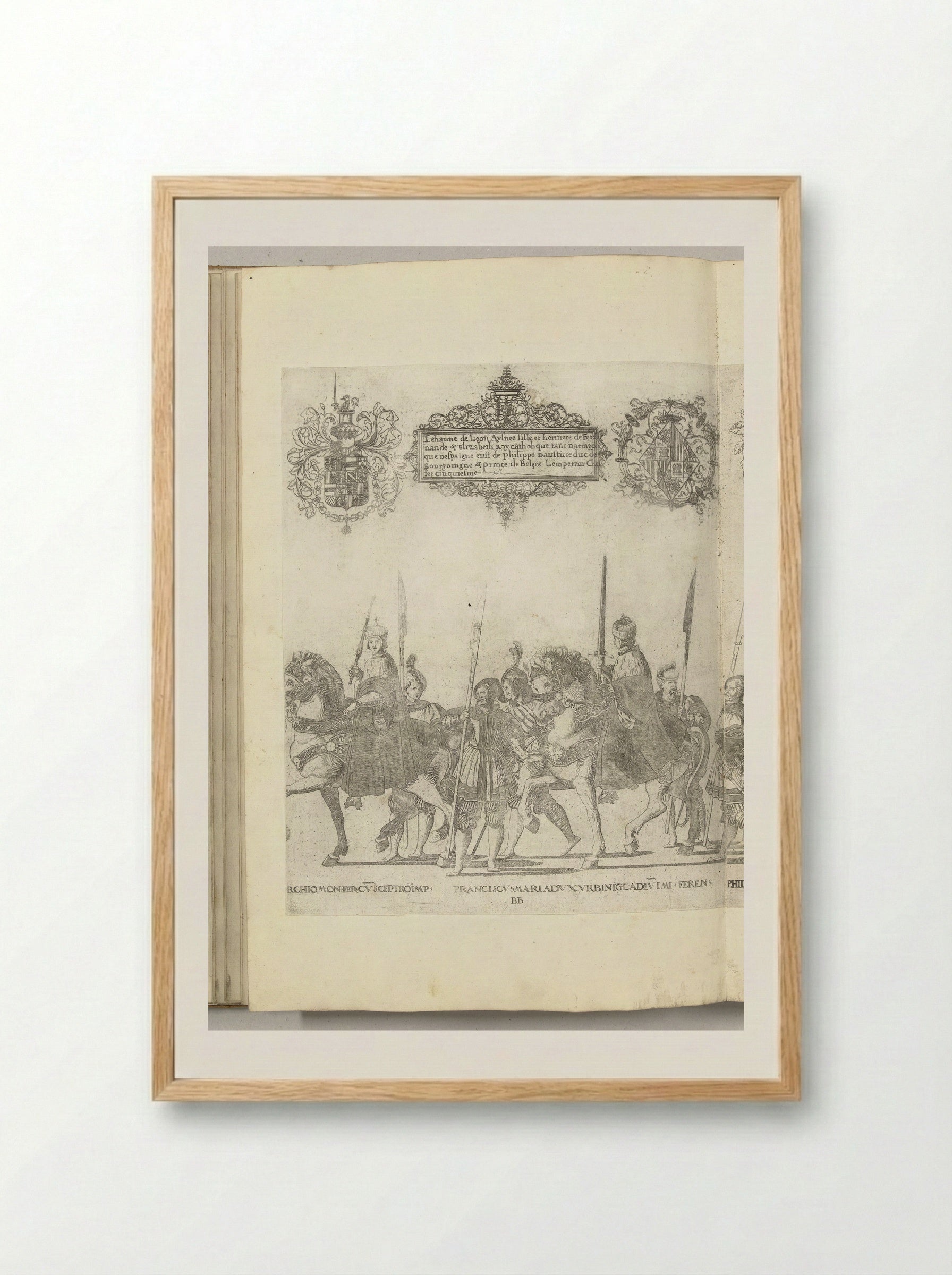 Bonifatius IV Paleologo and Francesco Maria della Rovere - Nicolaas Hogenberg - Framed Print Wood
