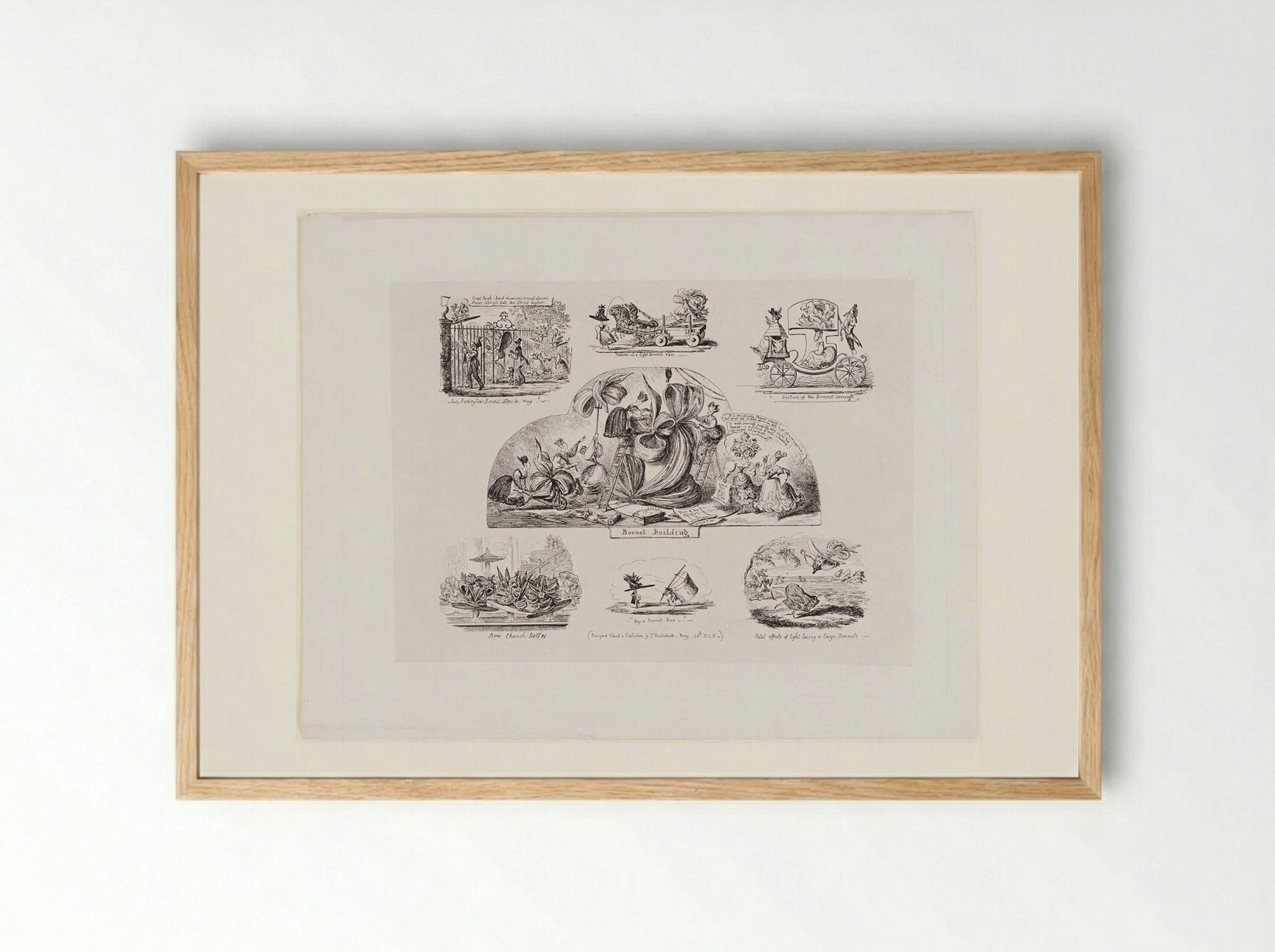 Bonnet Building - George Cruikshank - Framed Print Wood