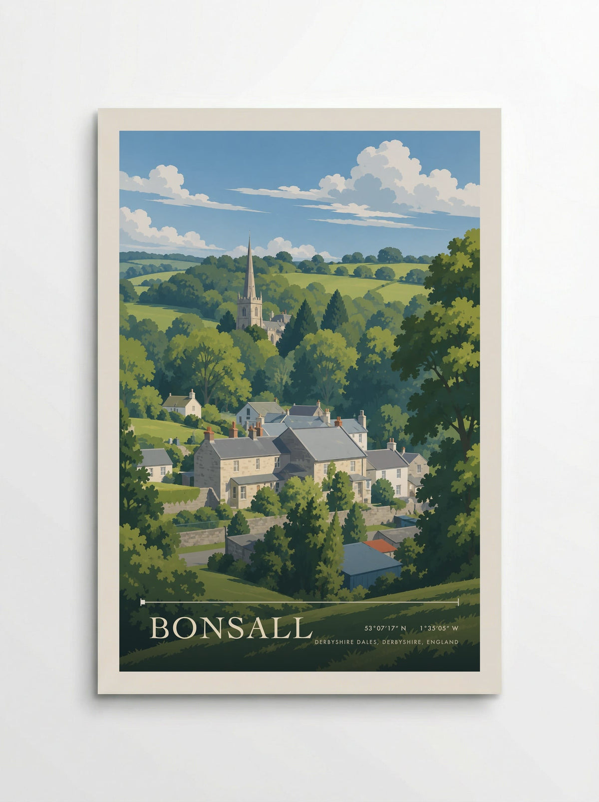 Bonsall, Derbyshire Dales, Derbyshire, England | Travel Poster - Poster