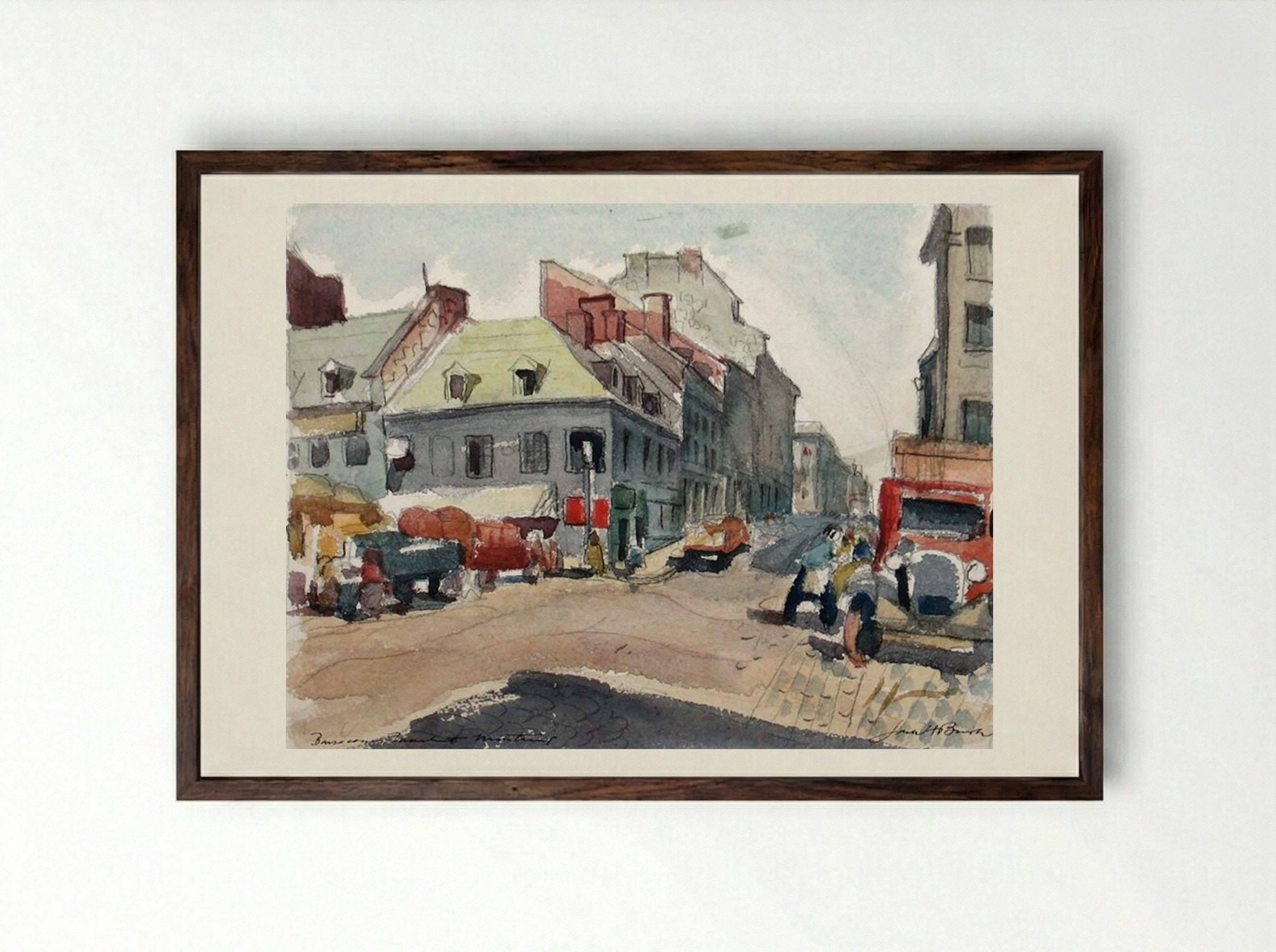 Bonsecours Market - Jack Bush - Framed Print Dark Wood