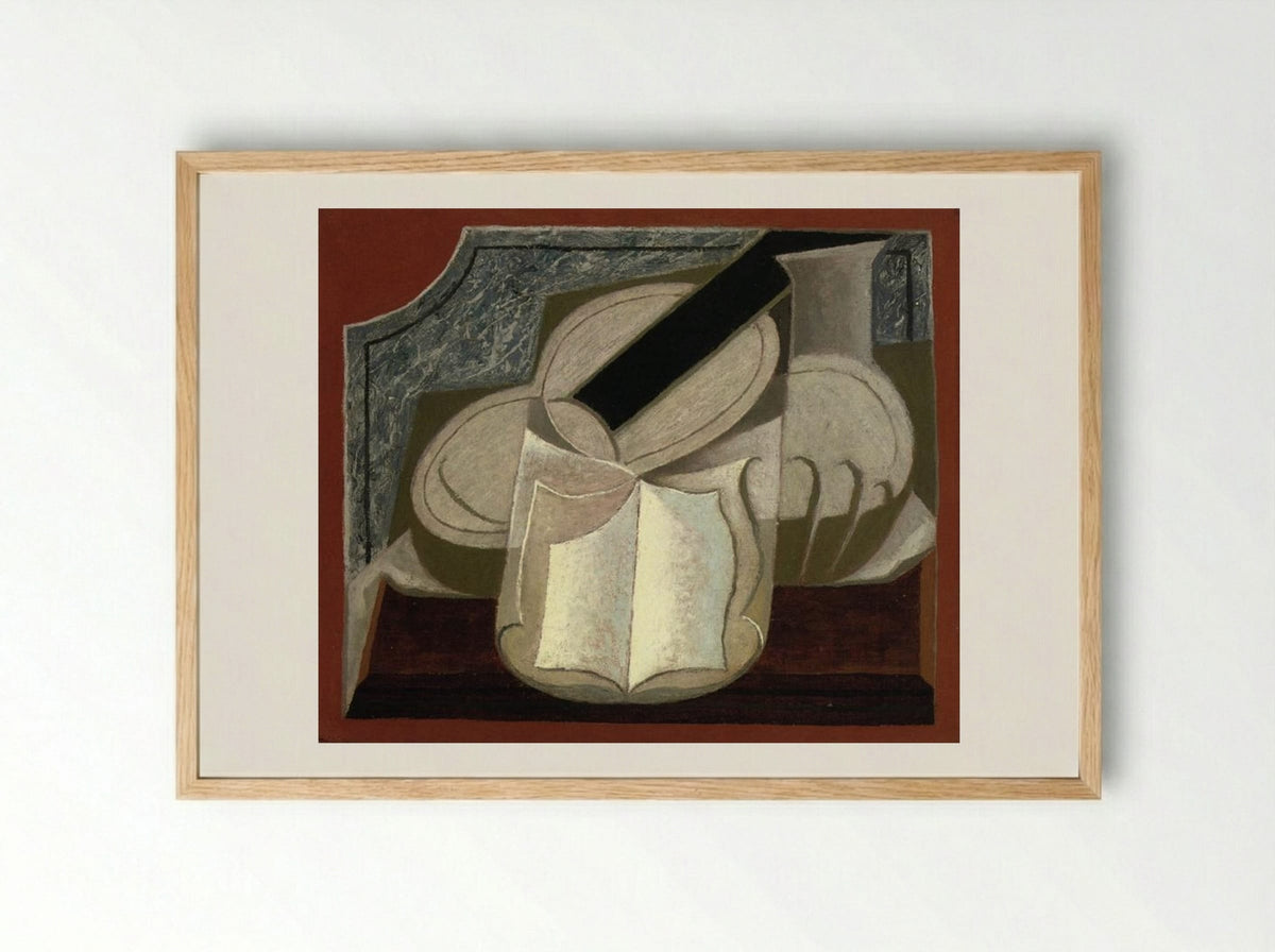 Book and Guitar - Juan Gris - Framed Print Wood