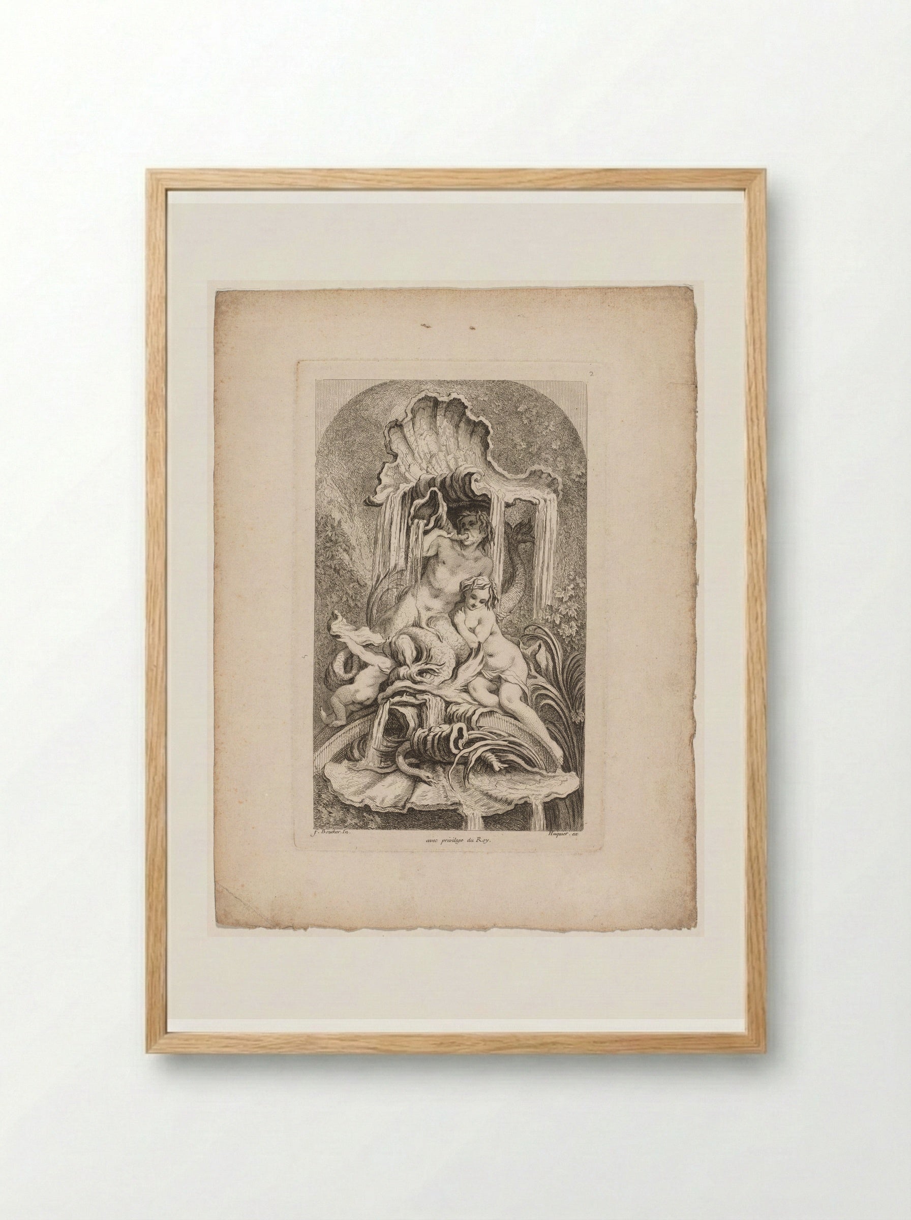 Book of Fountains: No. 4 - Gabriel Huquier - Framed Print Wood
