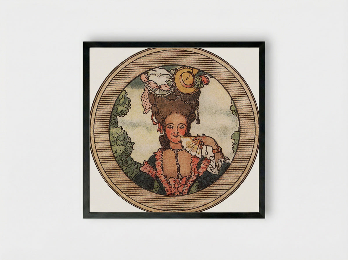 Book of the Marquise, Illustration 9 - Konstantin Somov - Framed Print Black