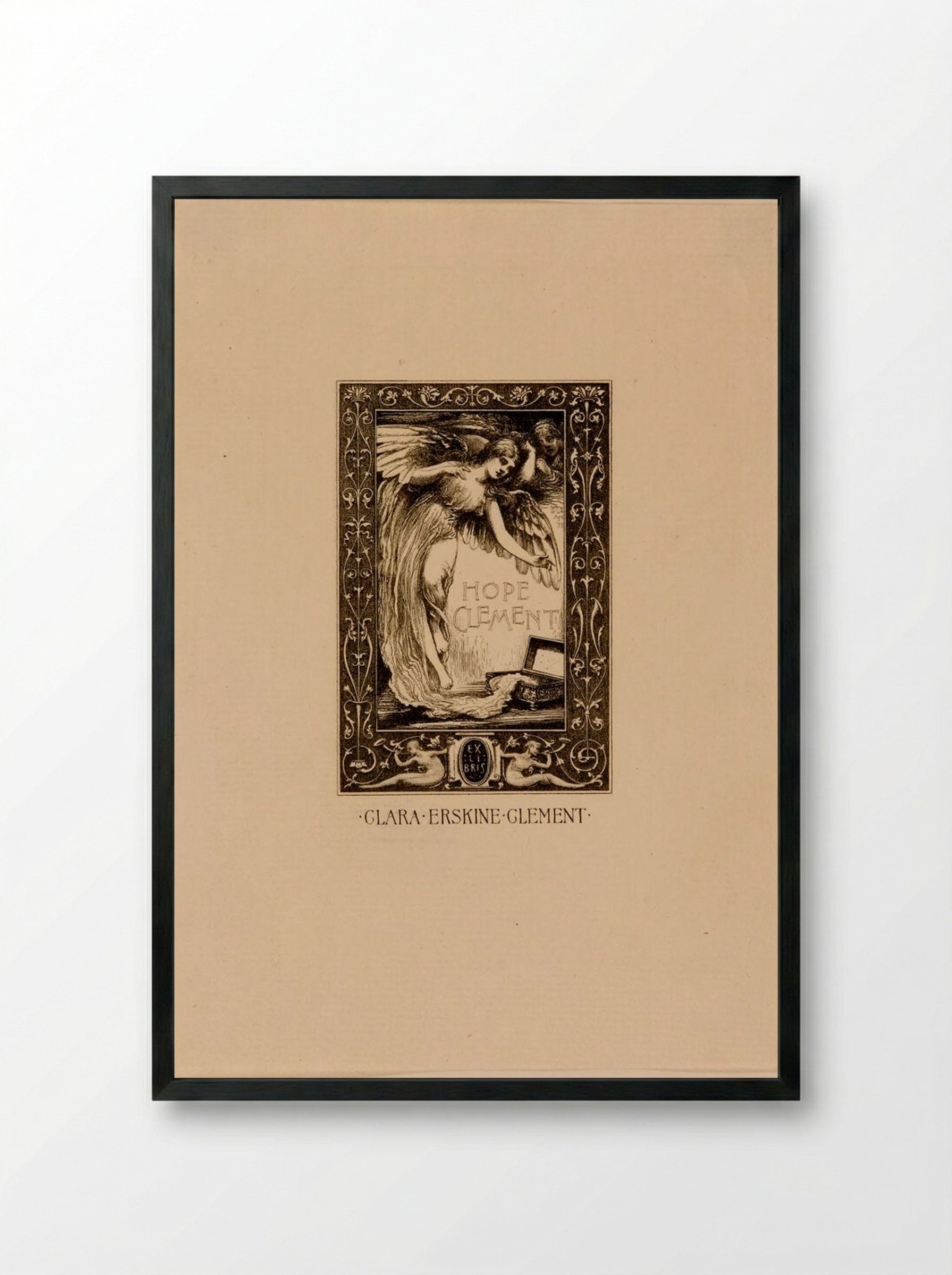 Bookplate of Clara Erskine Clement - Sidney L. Smith - Framed Print Black
