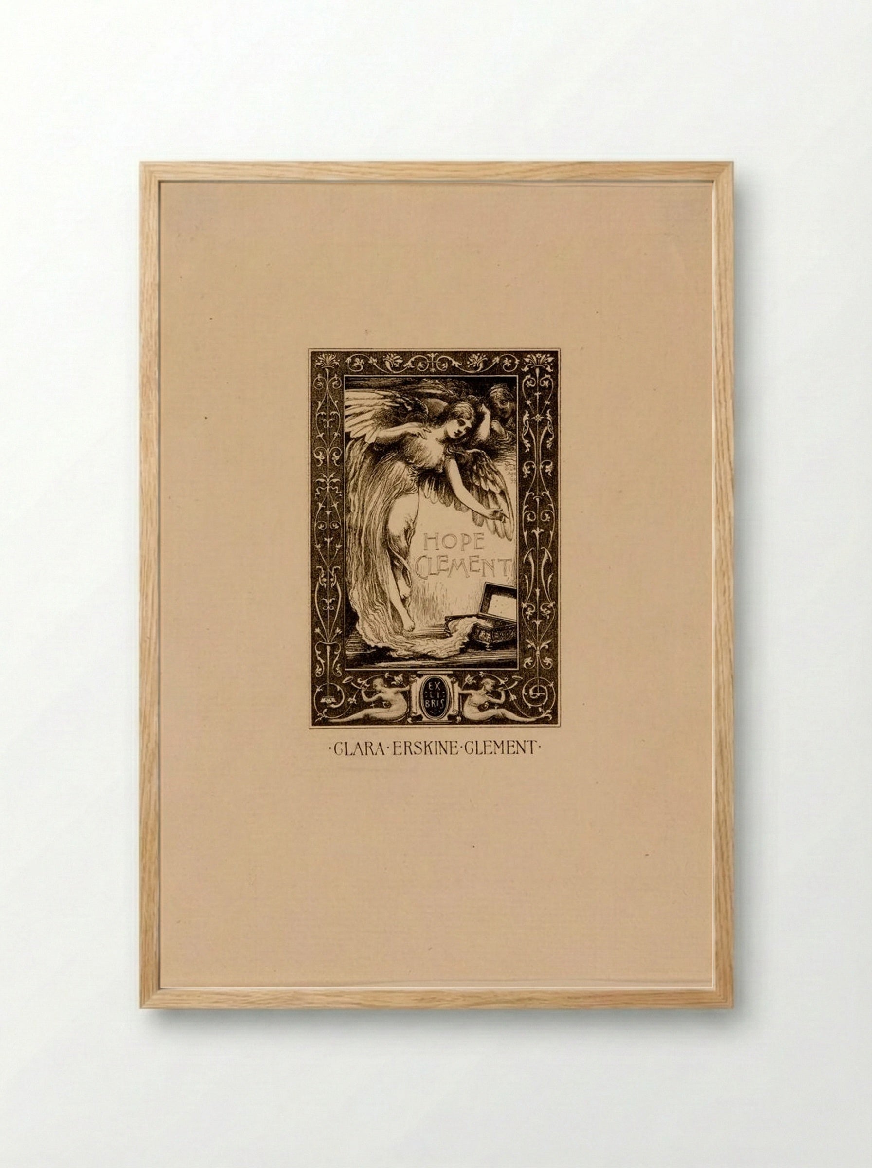 Bookplate of Clara Erskine Clement - Sidney L. Smith - Framed Print Wood