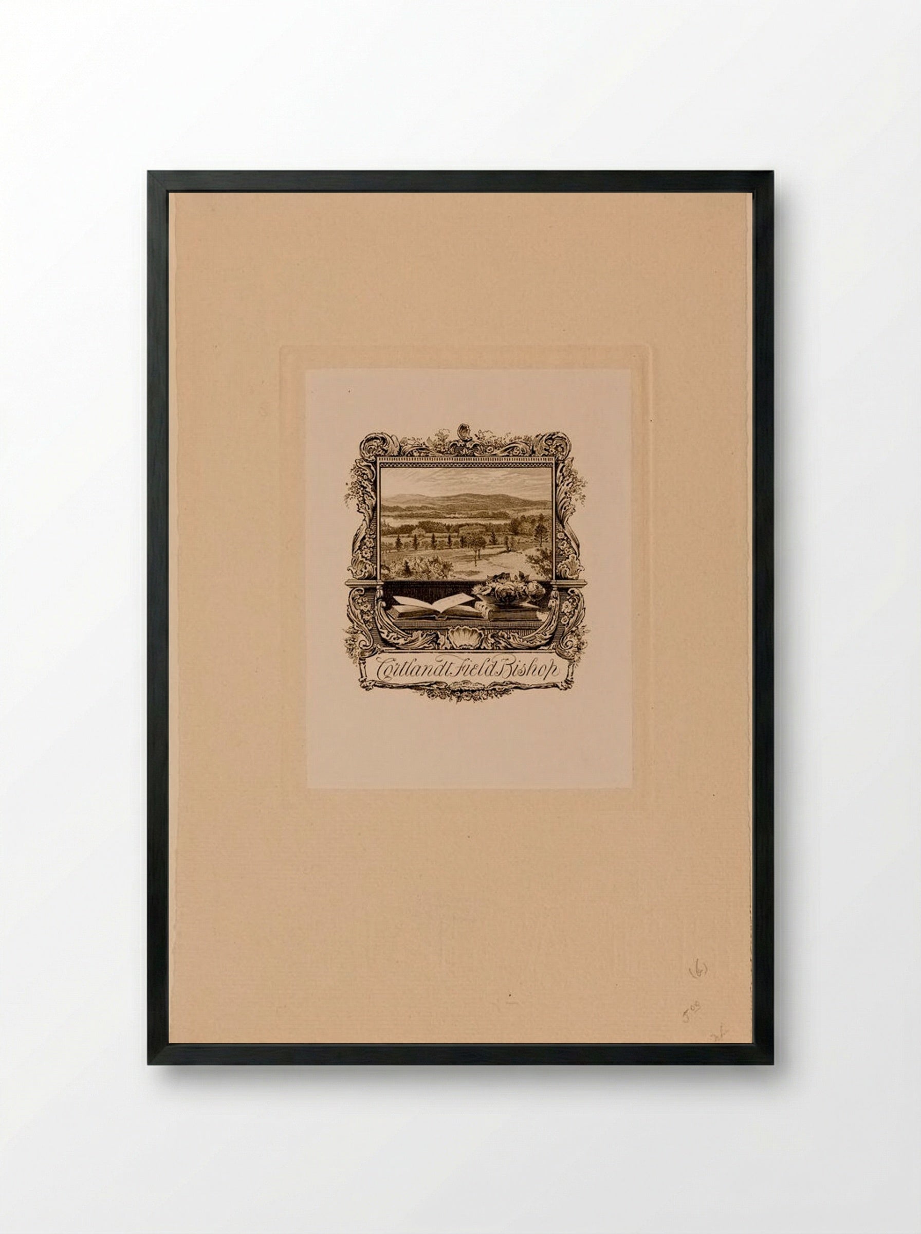 Bookplate of Cortlandt Field Bishop - Sidney L. Smith - Framed Print Black