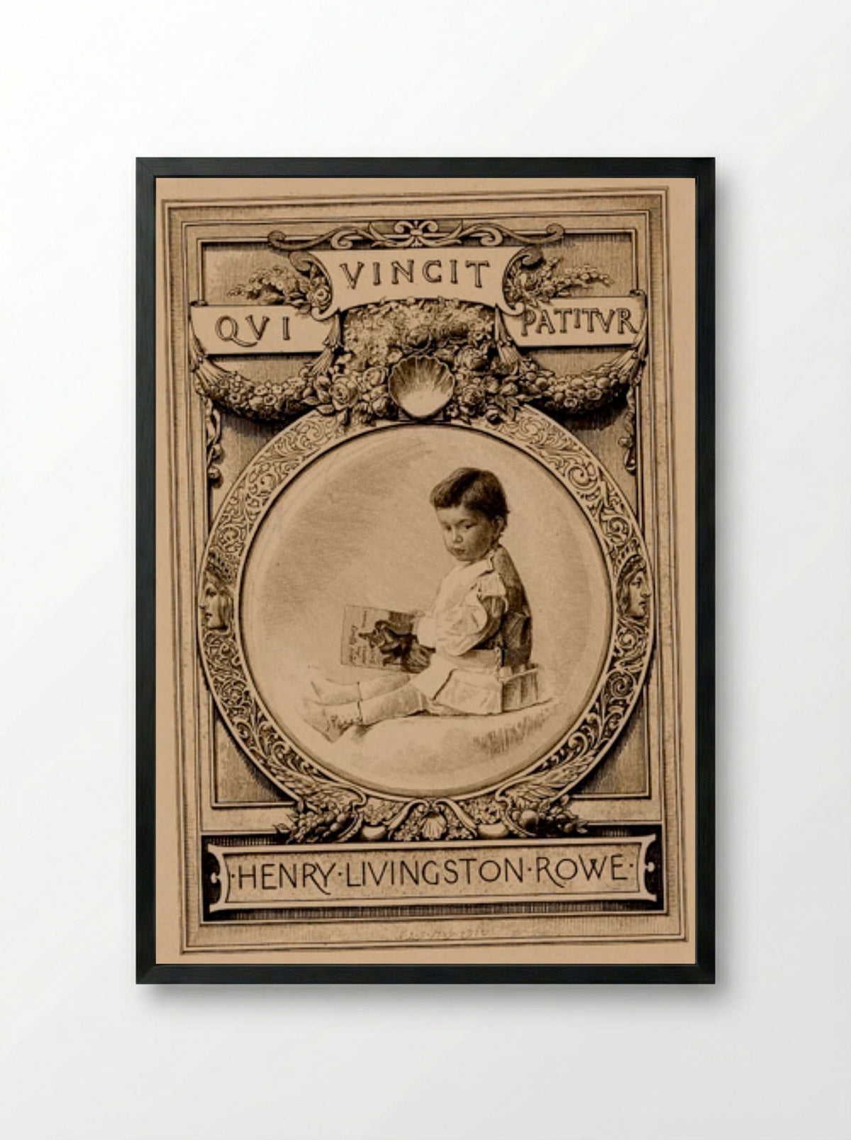 Bookplate of Henry Livingston Rowe - Sidney L. Smith - Framed Print Black