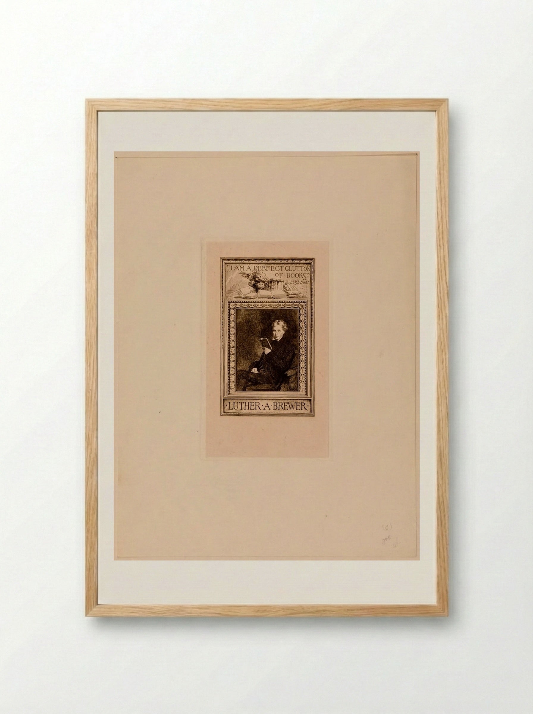 Bookplate of Luther A. Brewer - Sidney L. Smith - Framed Print Wood
