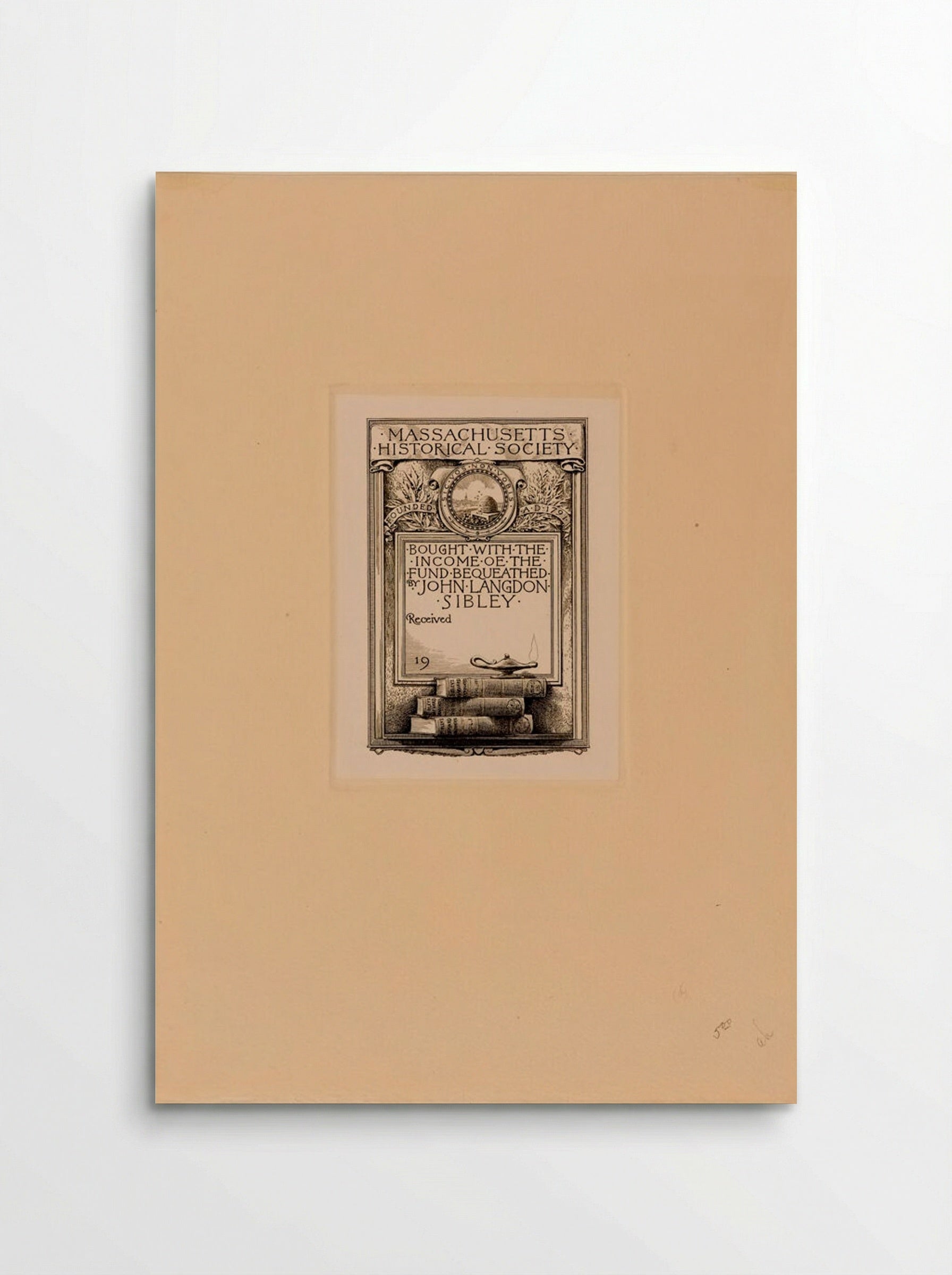 Bookplate of Massachusetts Historical Society, John Langdon Sibley Fund - Sidney L. Smith - Poster