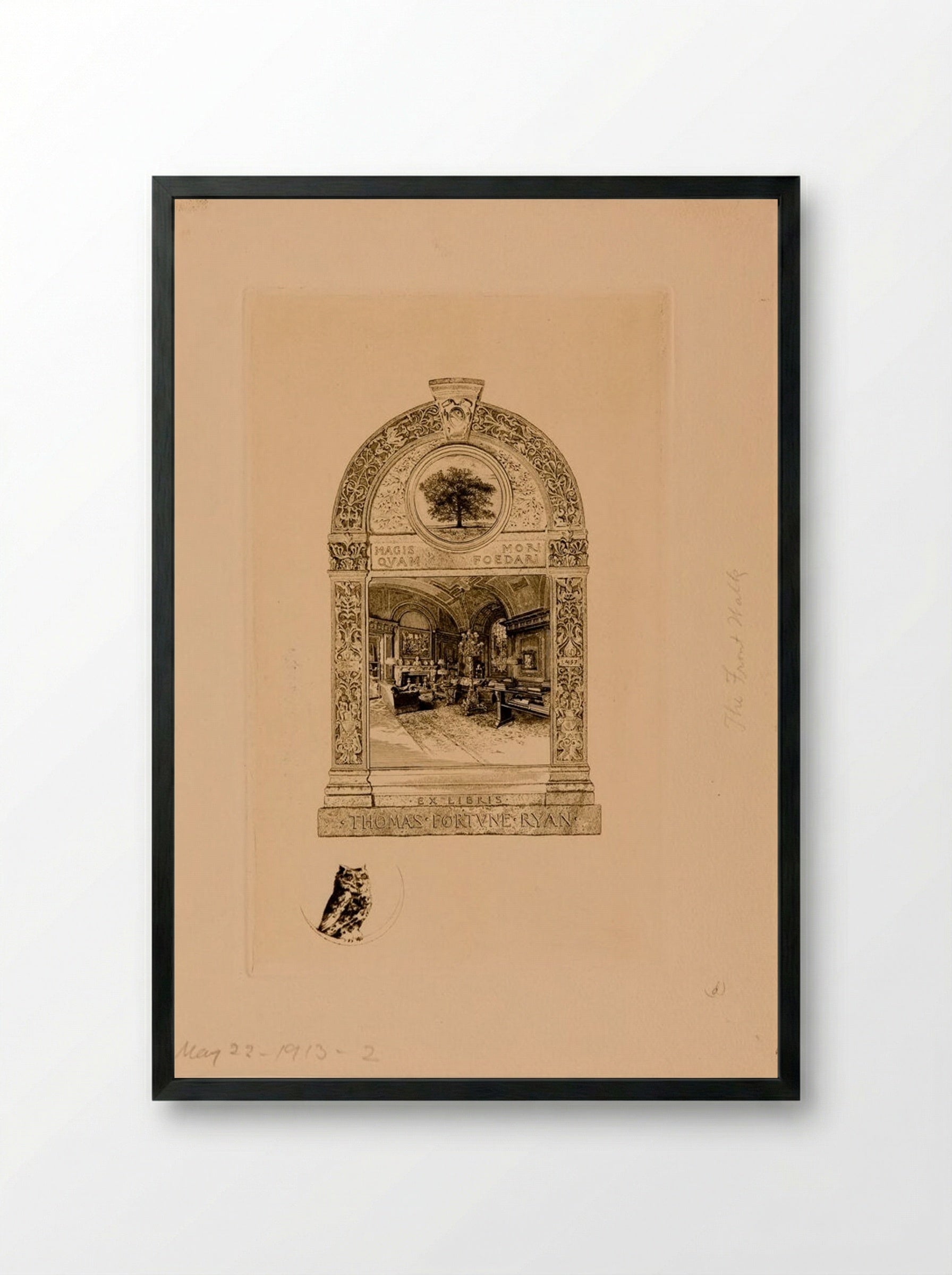 Bookplate of Thomas Fortune Ryan - Sidney L. Smith - Framed Print Black