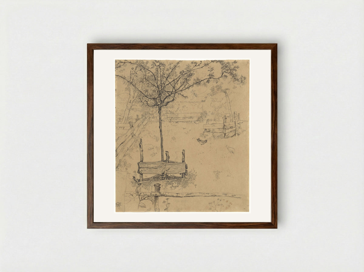 Boomgaard te Eemnes - Richard Nicolaüs Roland Holst - Framed Print Dark Wood