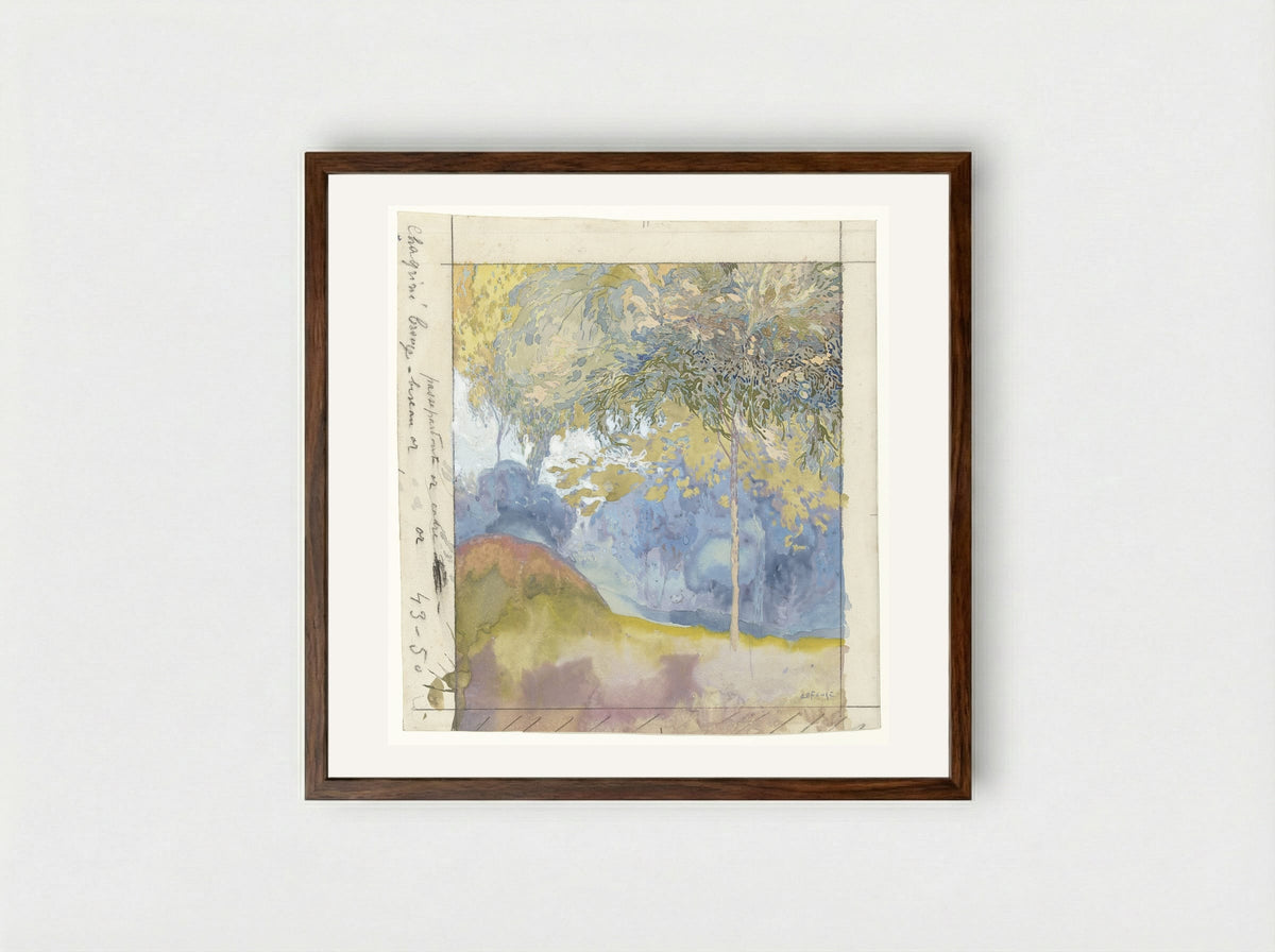 Boomrijk landschap - Georges de Feure - Framed Print Dark Wood