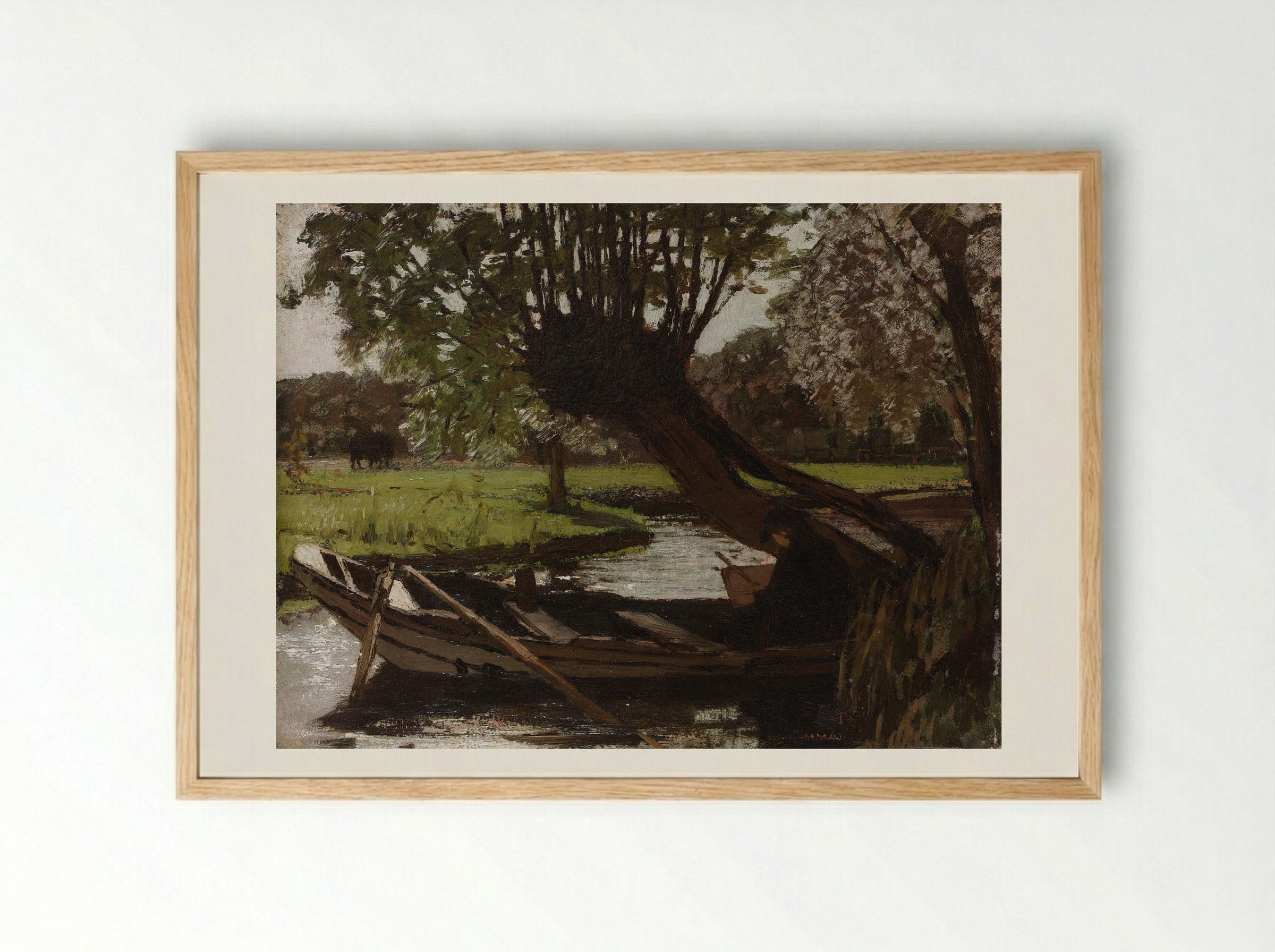 Boot met knotwilg - Matthijs Maris - Framed Print Wood