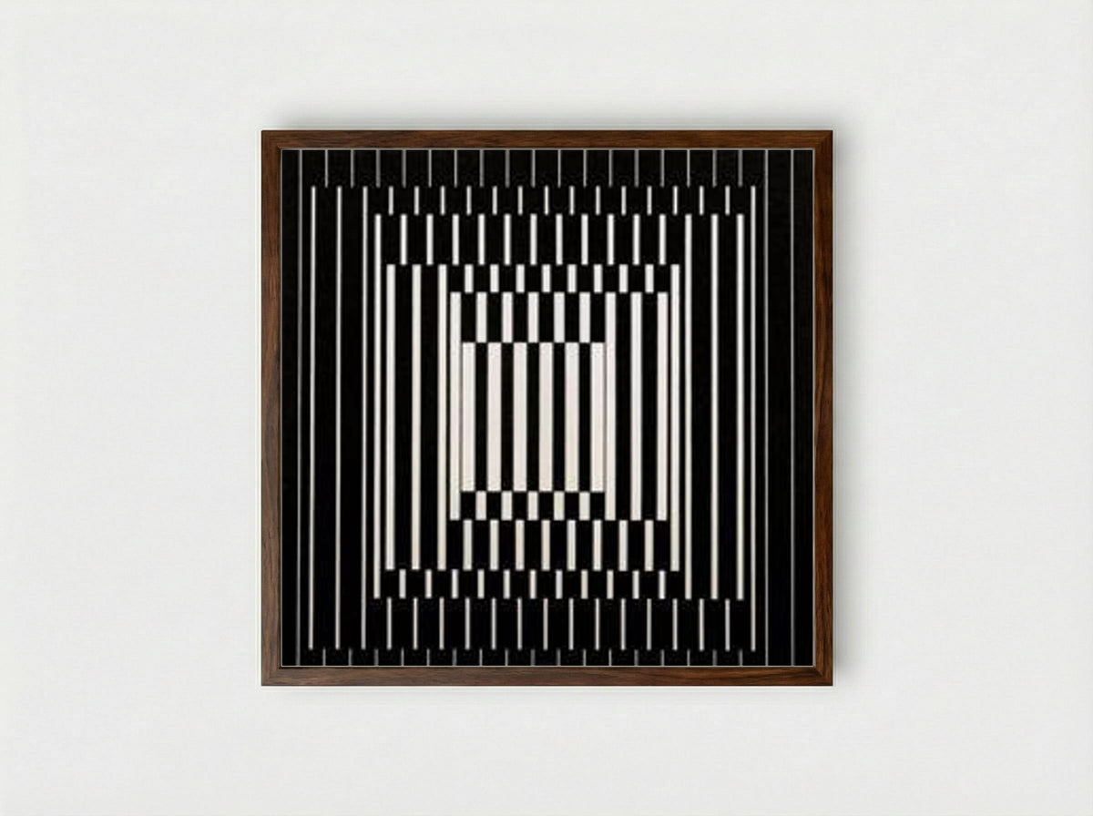 Bora III - Victor Vasarely - Framed Print Dark Wood