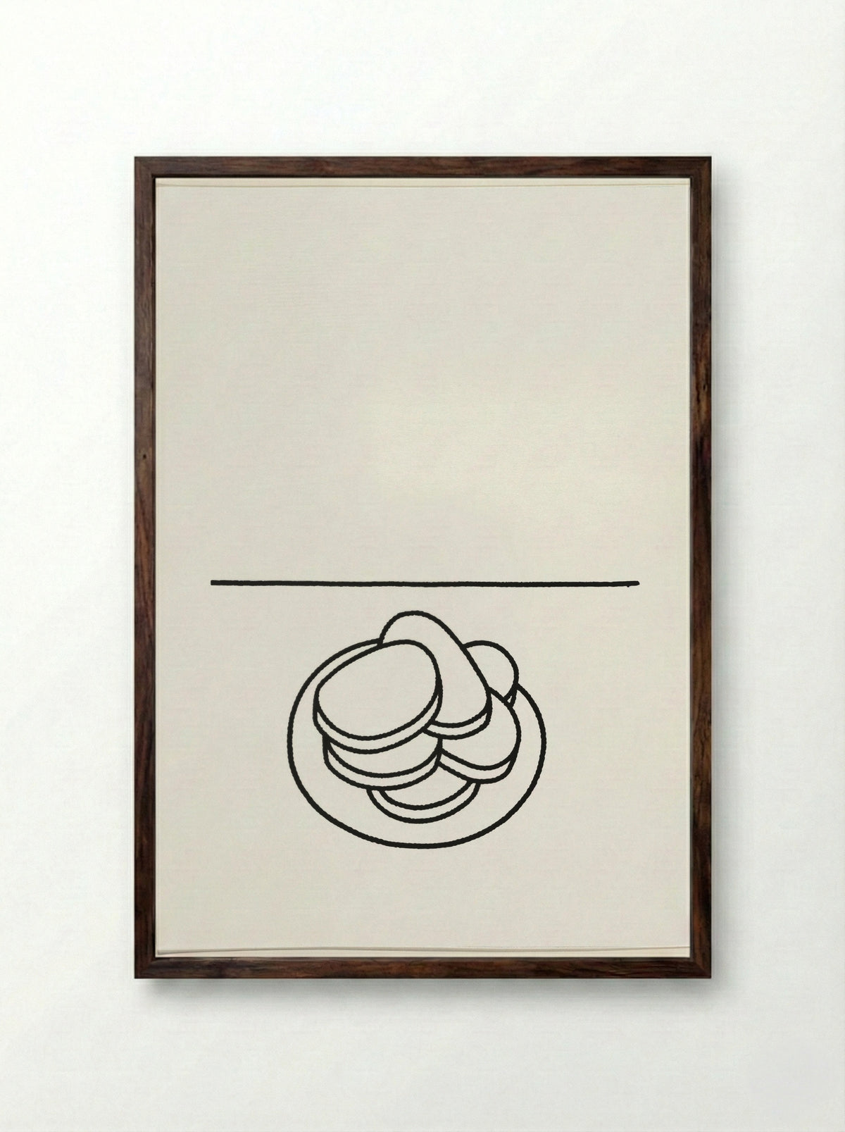 Bord met eten (Plate of Food) - Dick Bruna - Framed Print Dark Wood
