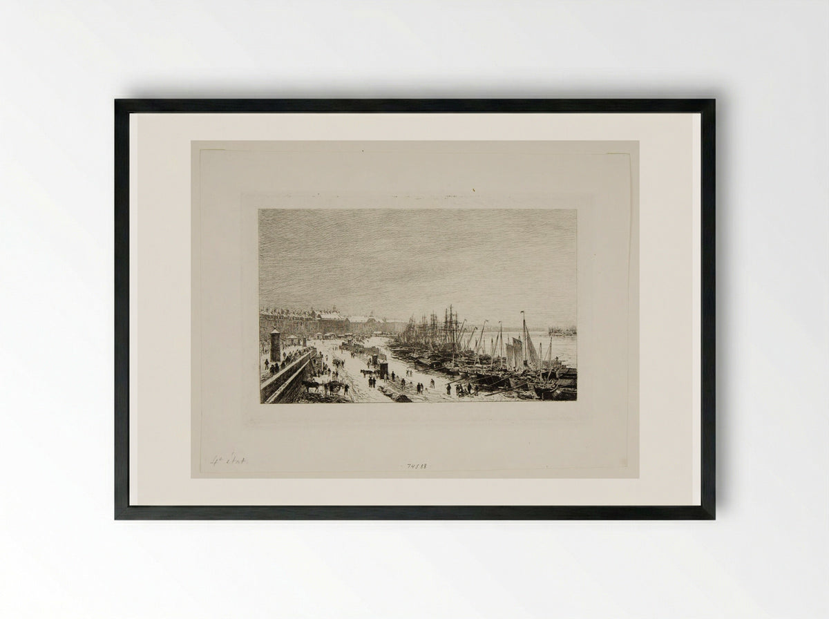 Bordeaux, effect of snow - Maxime Lalanne - Framed Print Black