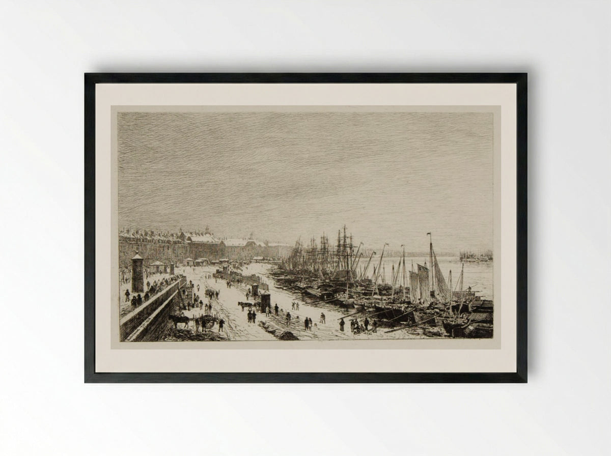 Bordeaux, effect of snow - Maxime Lalanne - Framed Print Black
