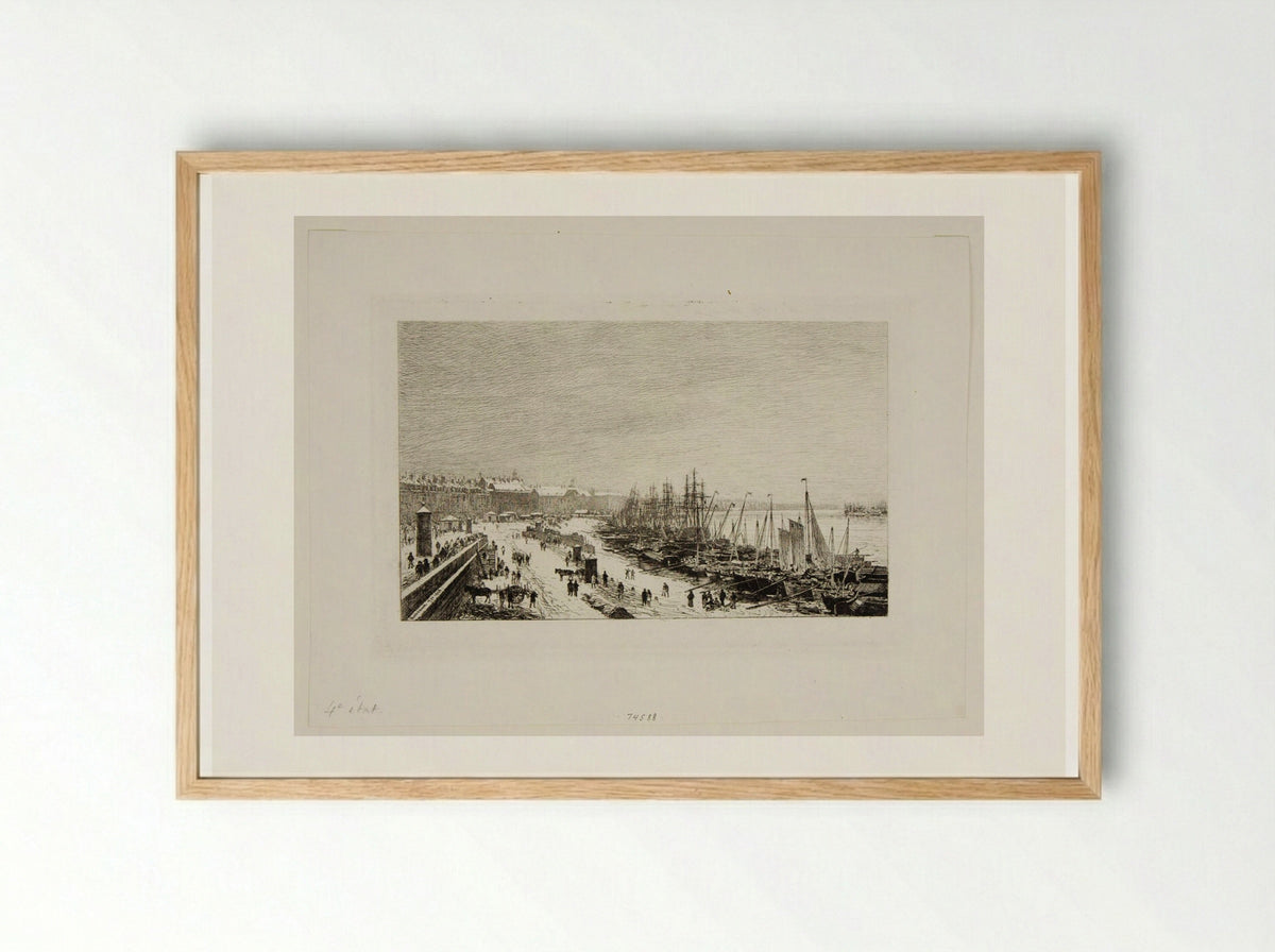 Bordeaux, effect of snow - Maxime Lalanne - Framed Print Wood