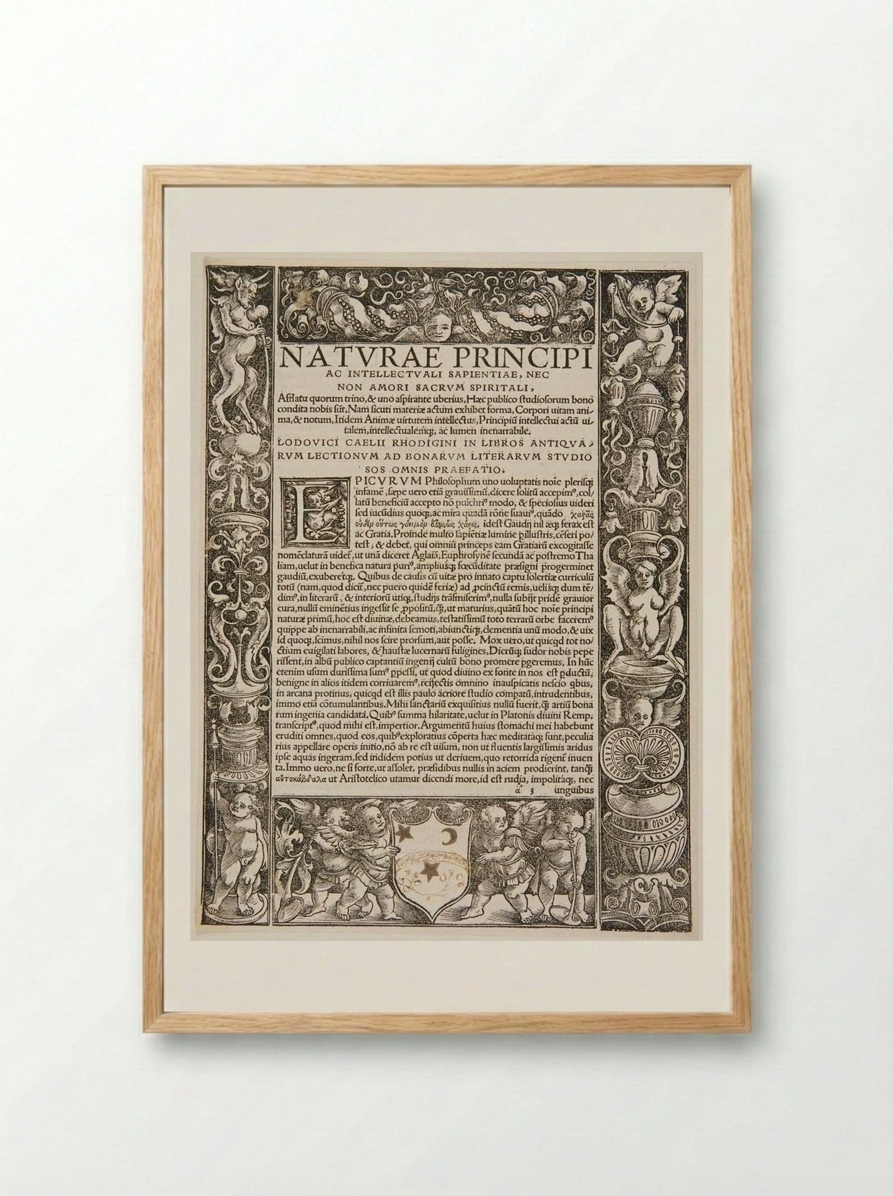 Border Composed of Four Blocks; Initial E - Urs Graf - Framed Print Wood