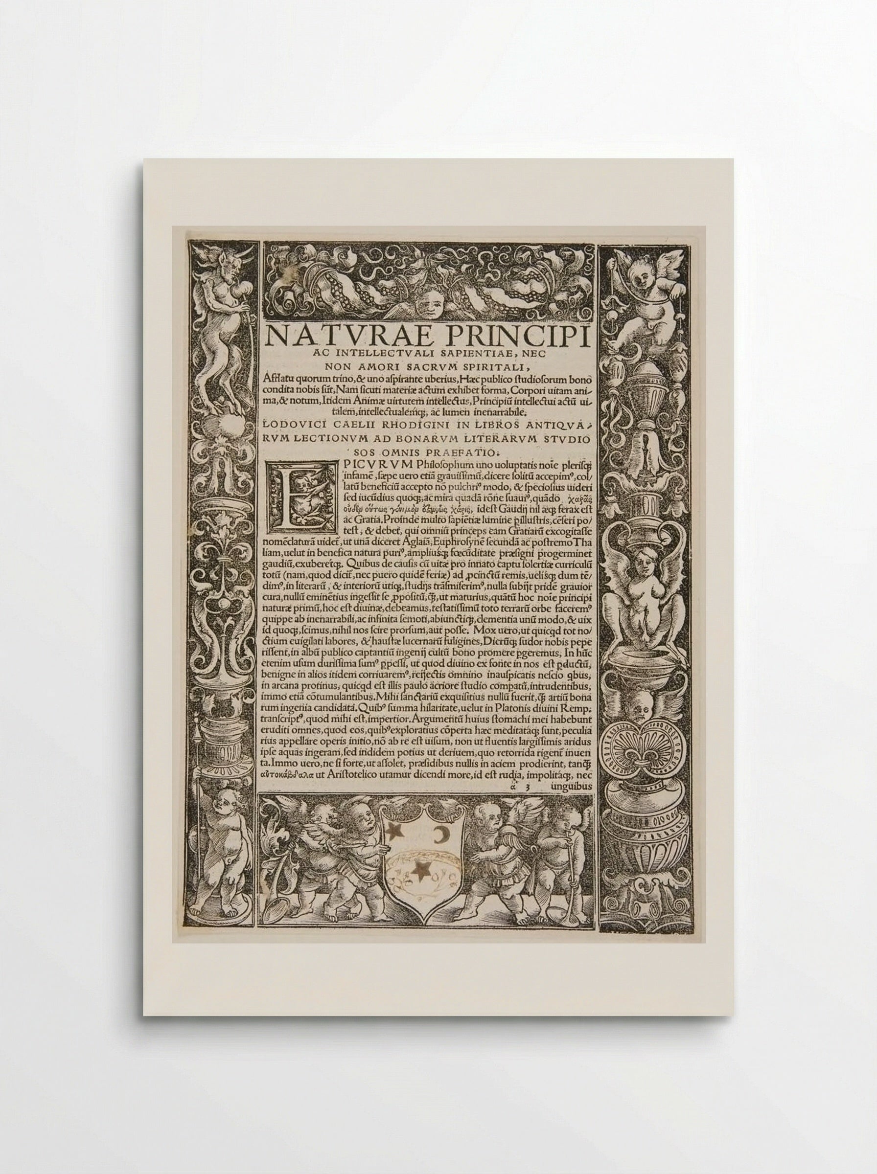 Border Composed of Four Blocks; Initial E - Urs Graf - Poster