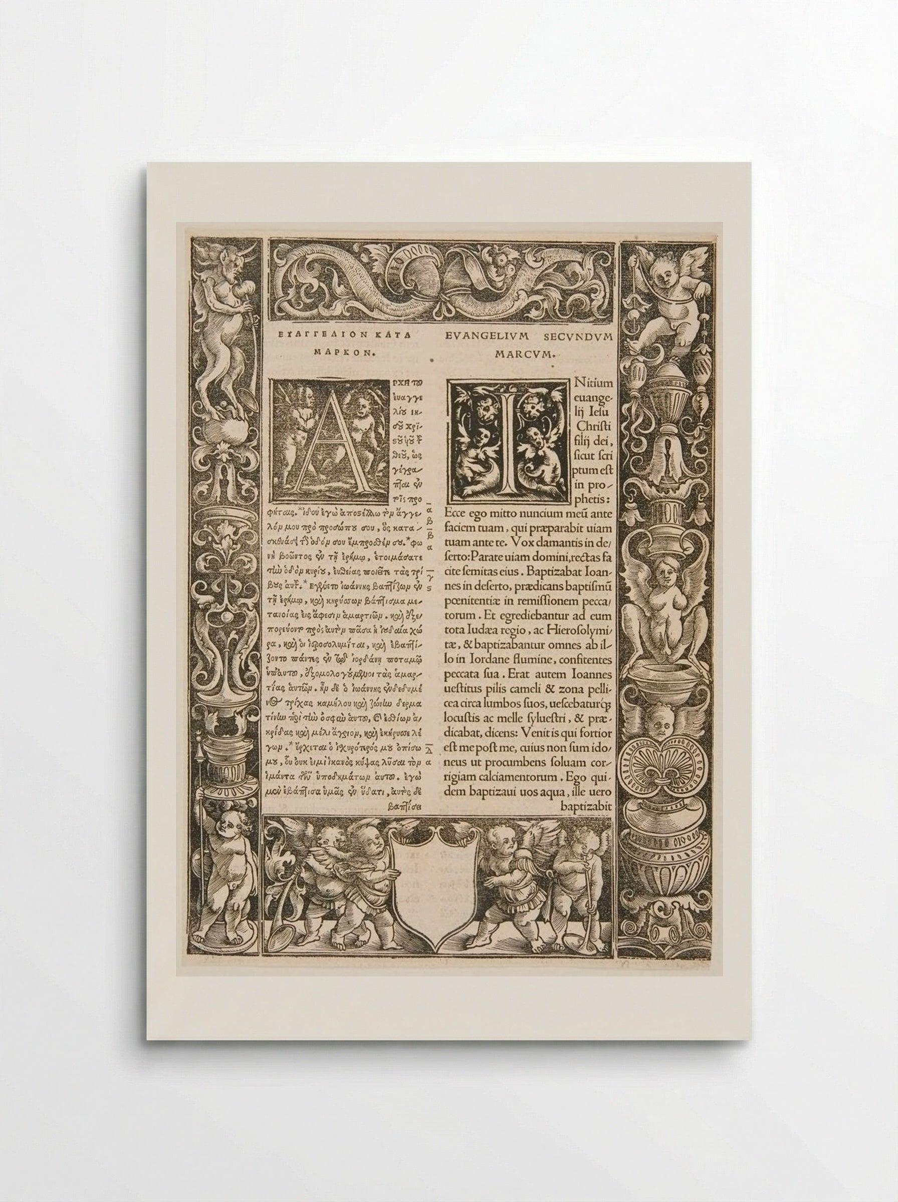 Border Composed of Four Blocks; Initials A, I - Urs Graf - Poster
