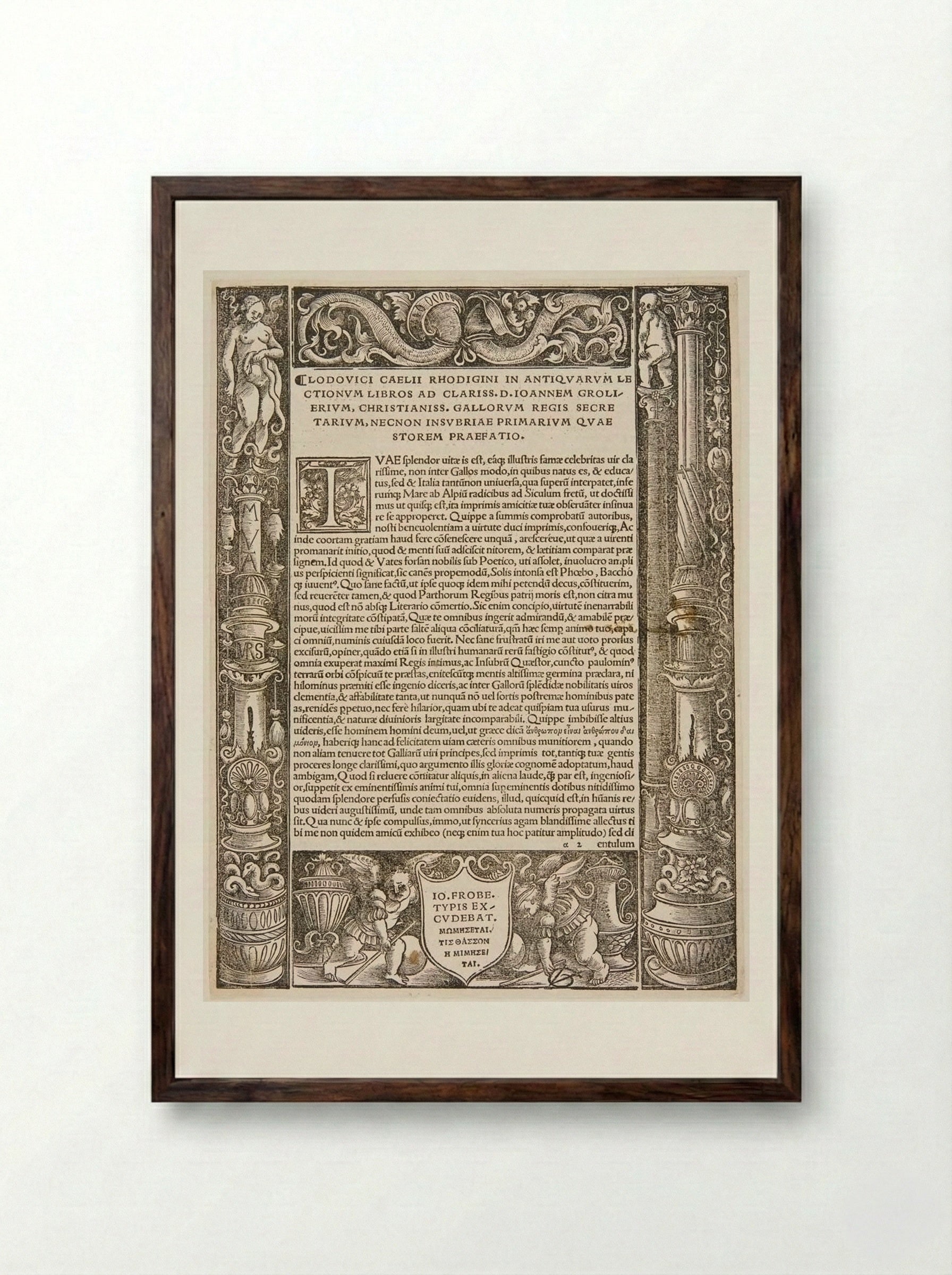 Border Composed of Four Blocks - Urs Graf - Framed Print Dark Wood