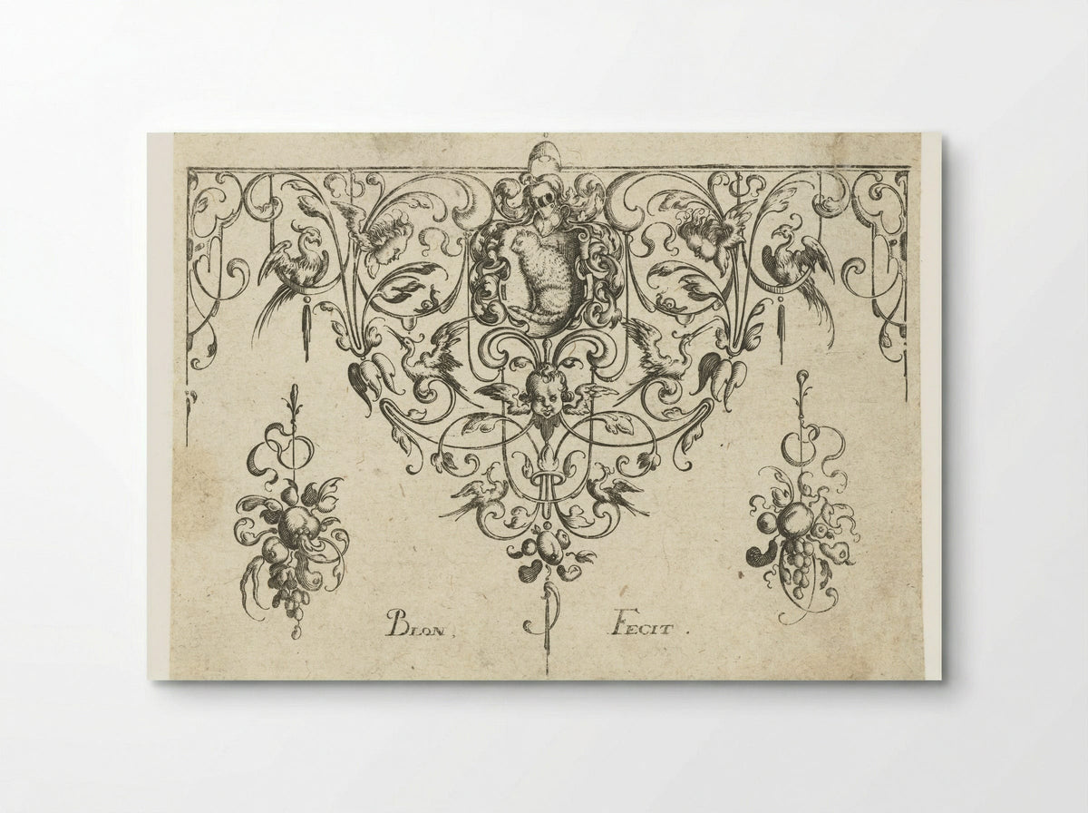 Border with Coat of Arms and Cat - Michiel le Blon - Poster