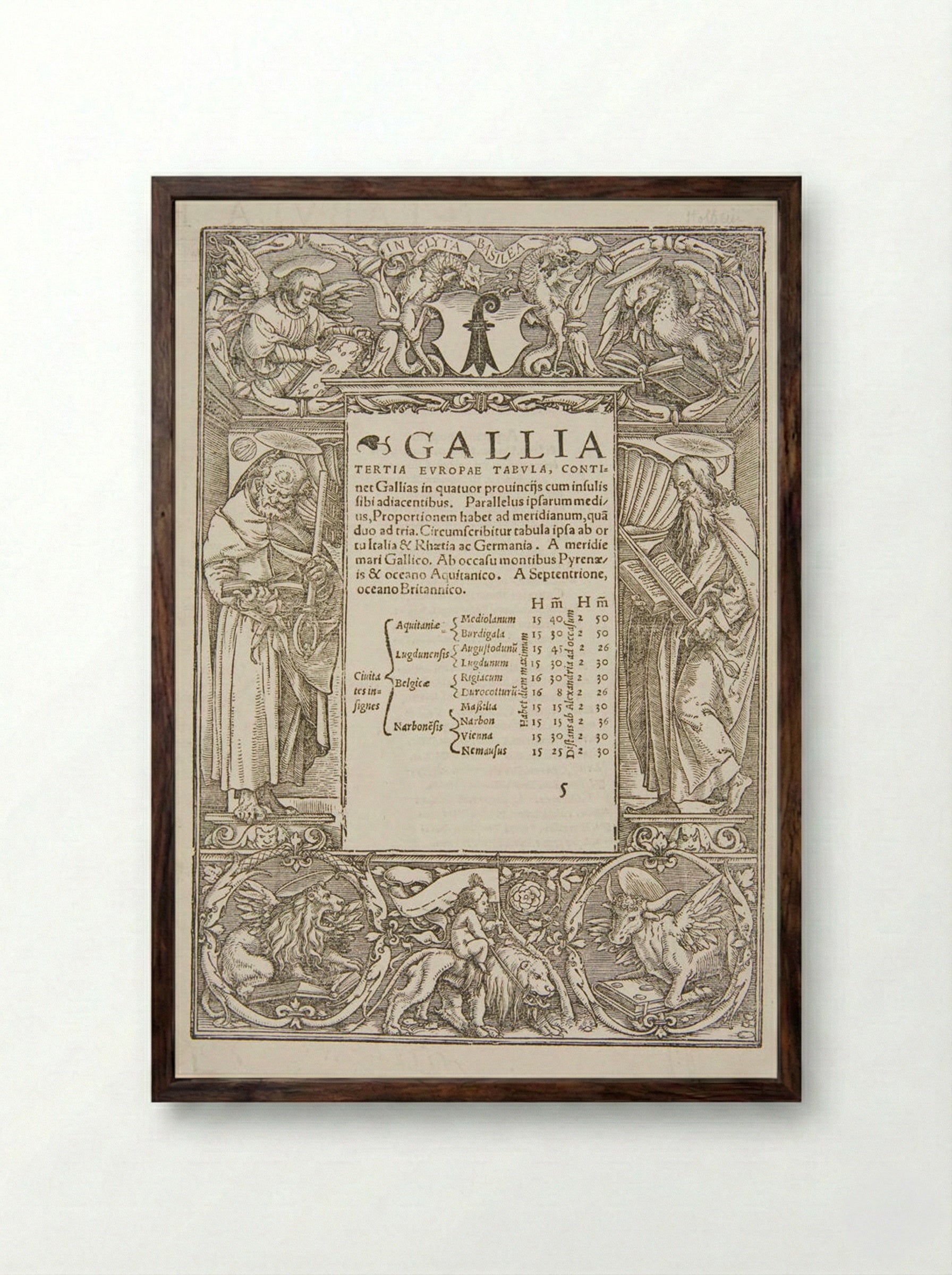 Border with S. Peter and S. Paul - Hans Holbein the Younger - Framed Print Dark Wood