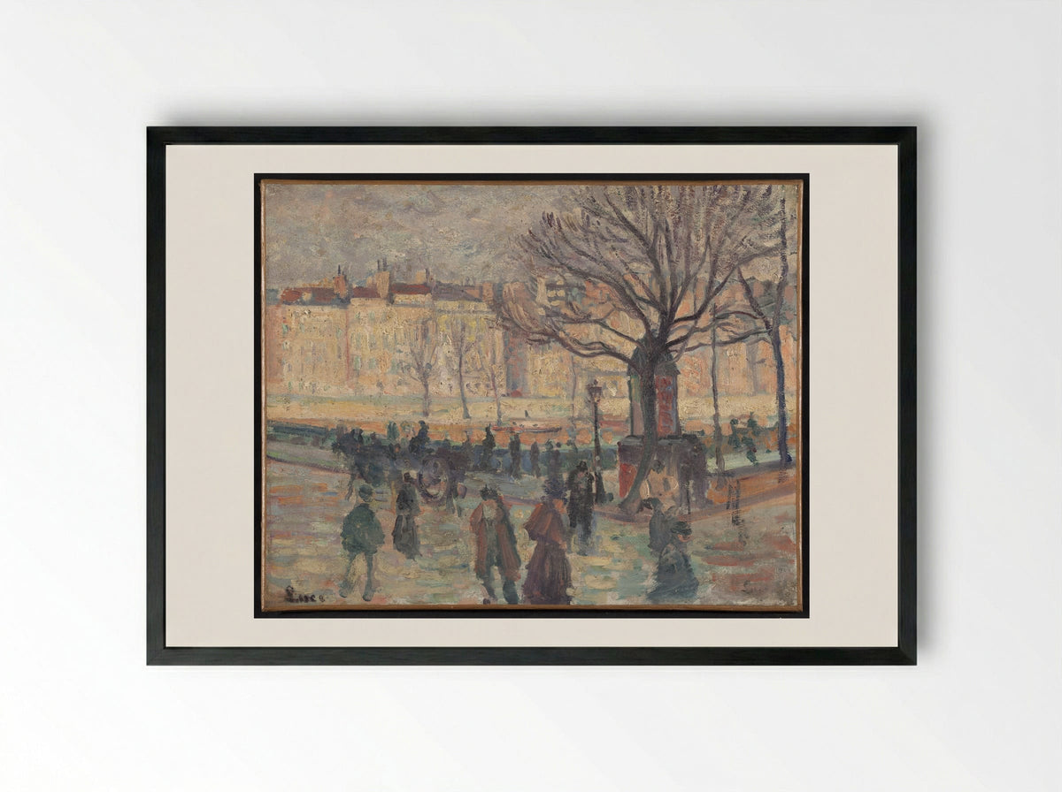 Bords De Seine - Maximilien Luce - Framed Print Black