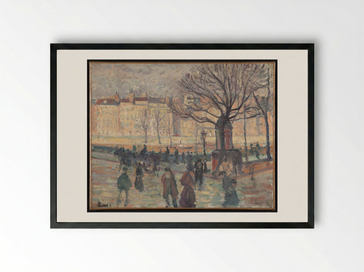 Bords De Seine - Maximilien Luce - Framed Print Black