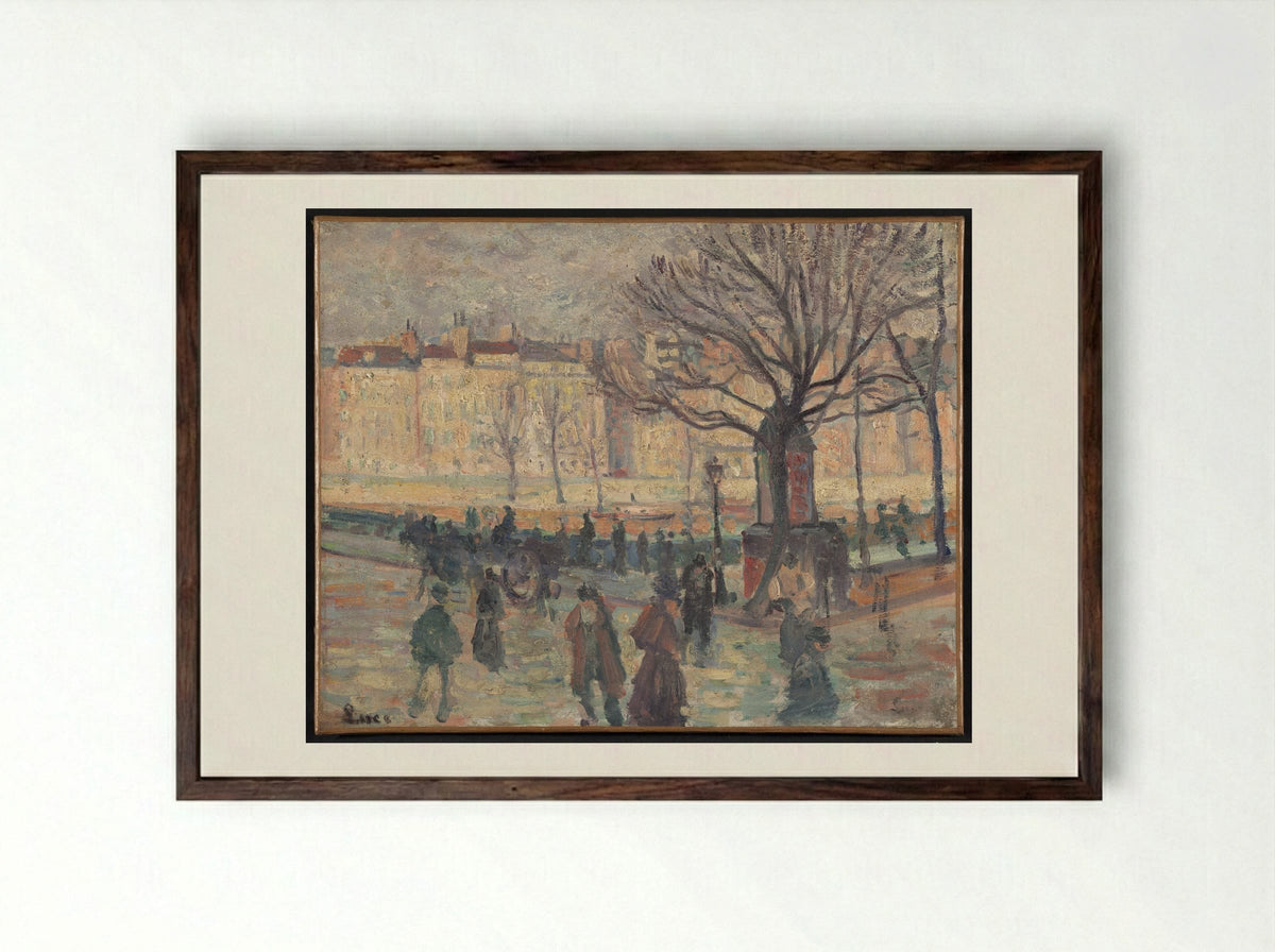 Bords De Seine - Maximilien Luce - Framed Print Dark Wood