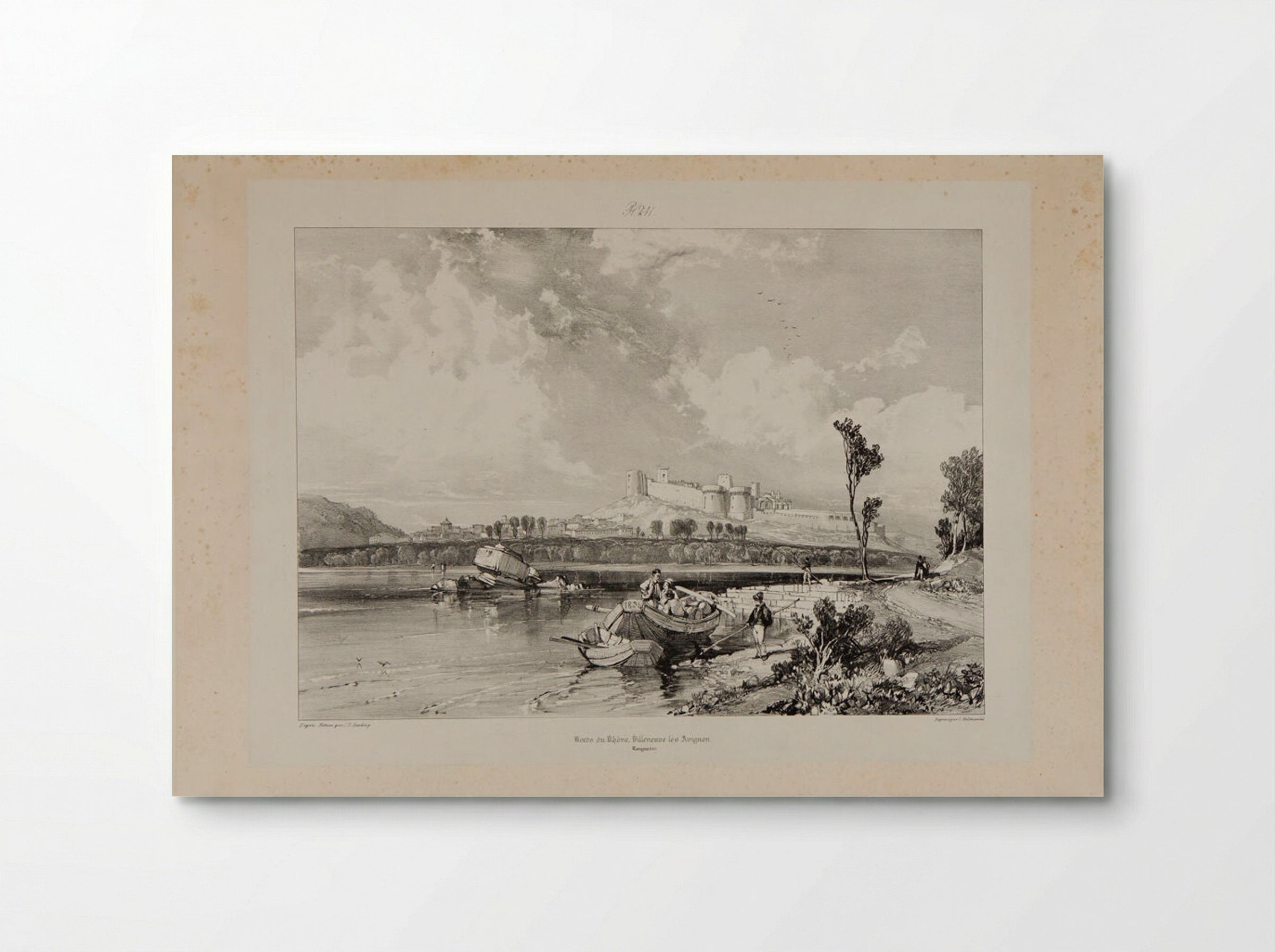Bords du Rhone, Villeneuve les Avignon, Languedoc - James Duffield Harding - Poster