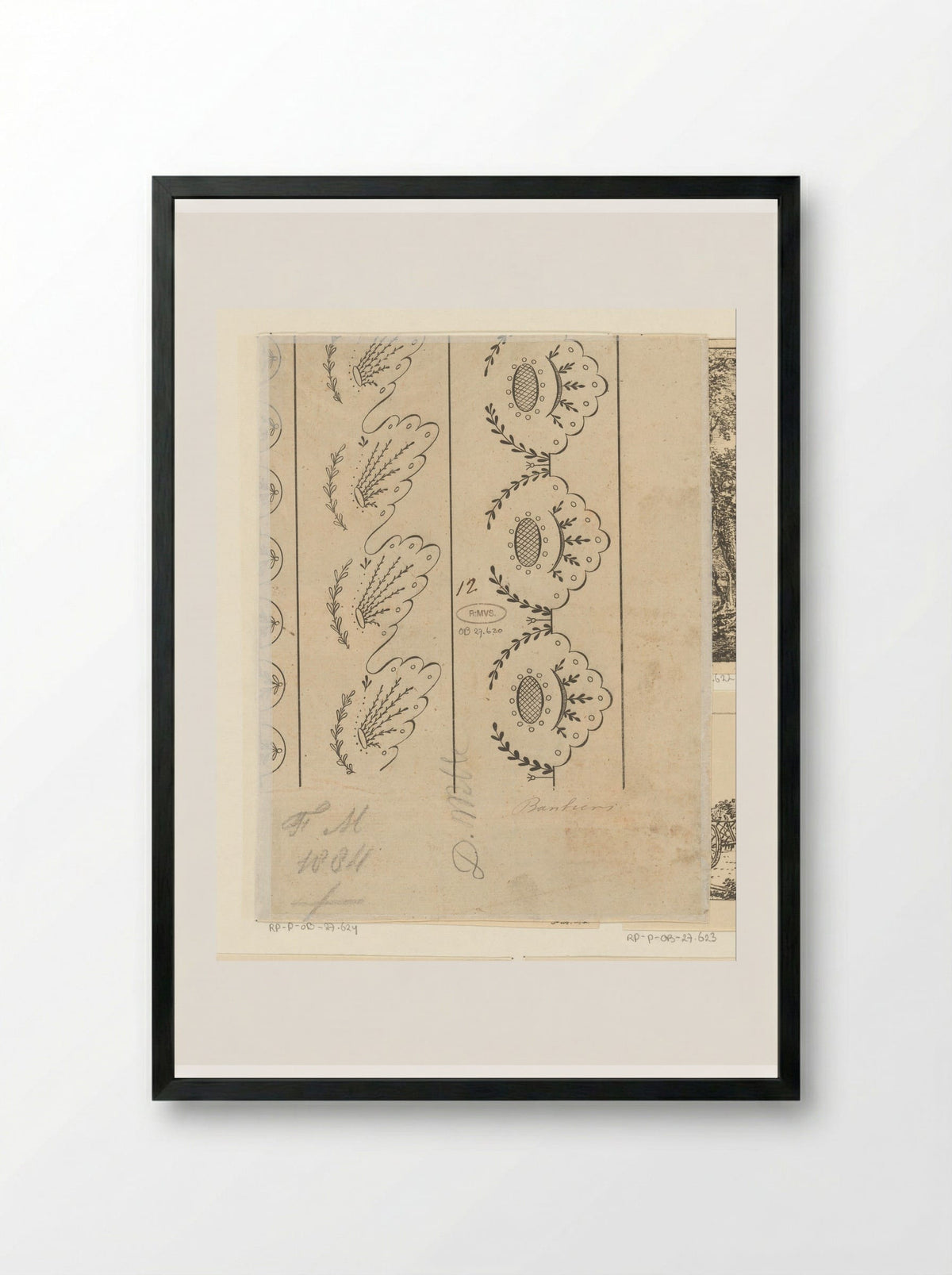 Borduurpatroon - Pieter Bartholomeusz. Barbiers - Framed Print Black