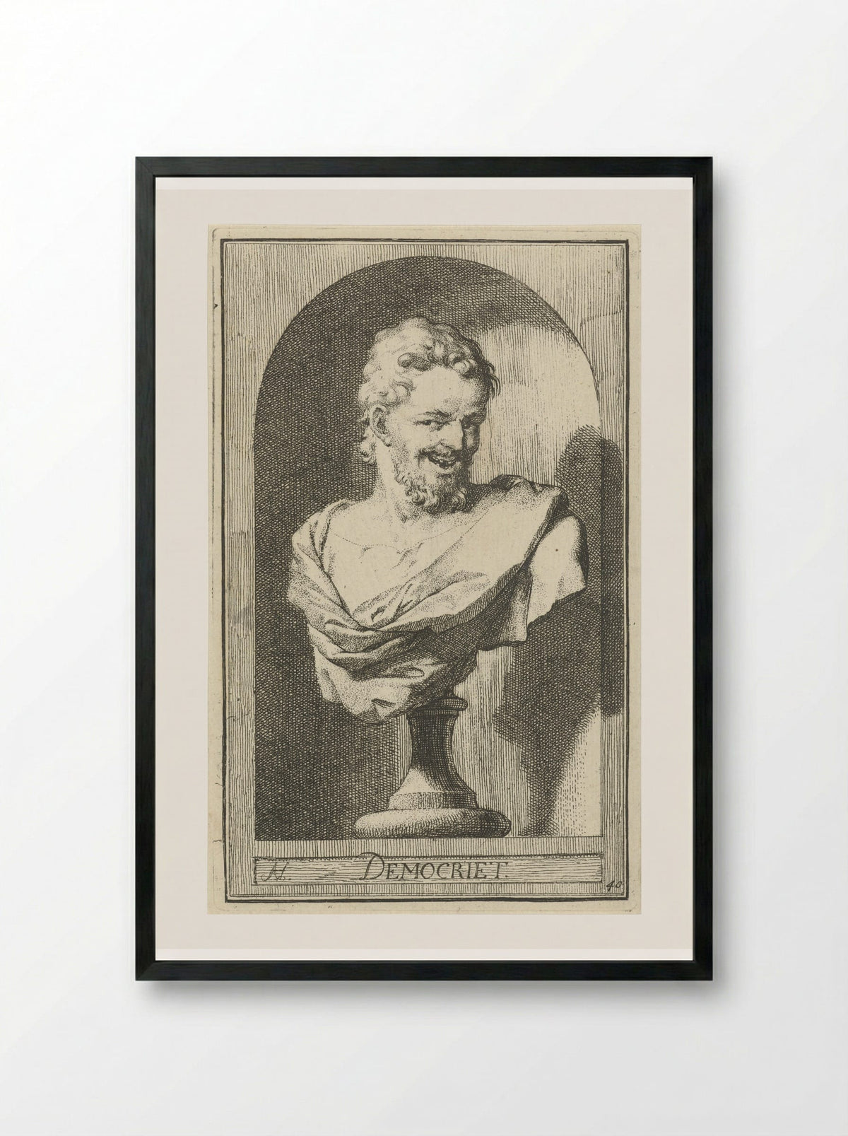 Borstbeeld van Democritus - Leonard Schenk - Framed Print Black