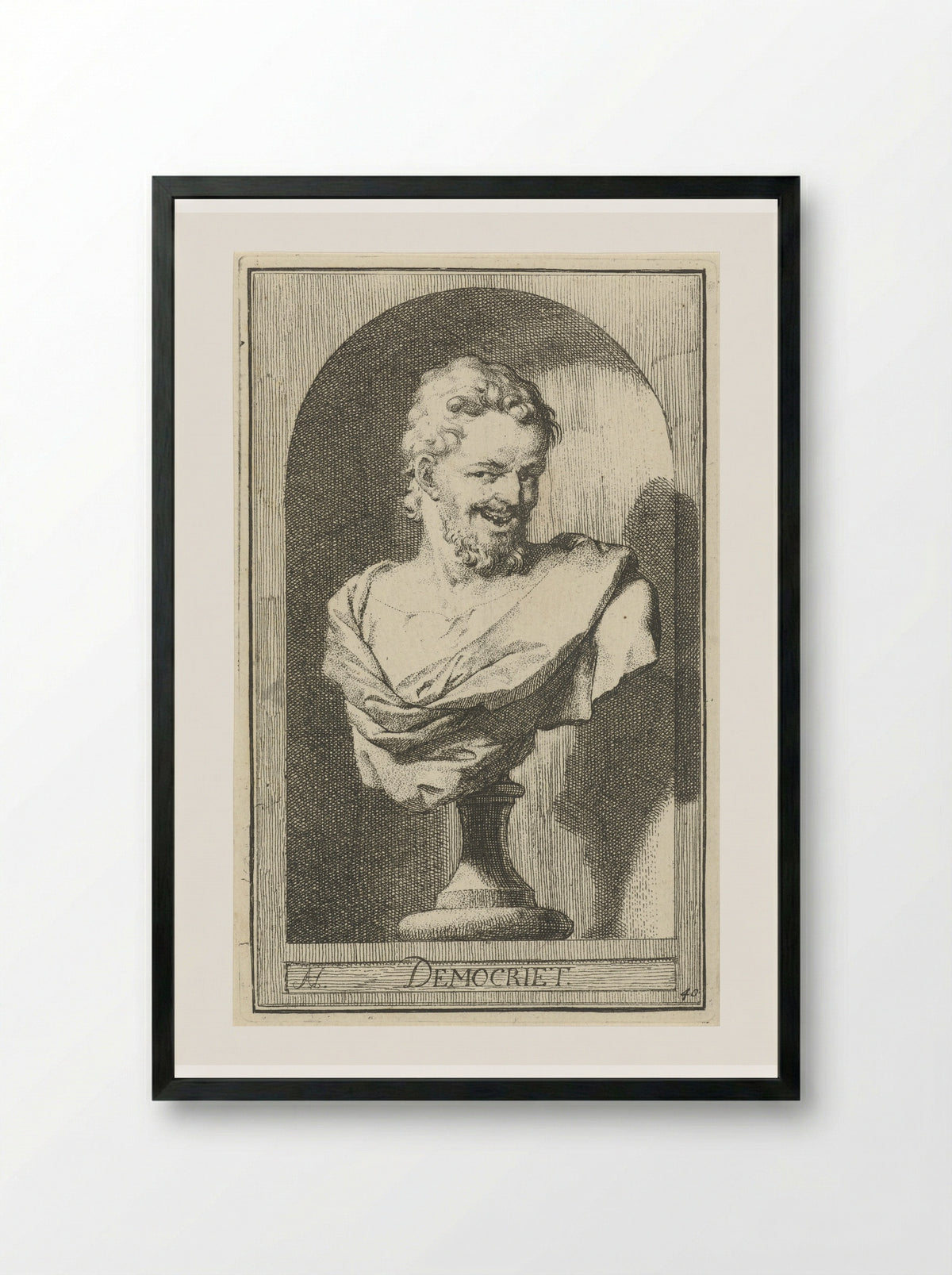 Borstbeeld van Democritus - Leonard Schenk - Framed Print Black