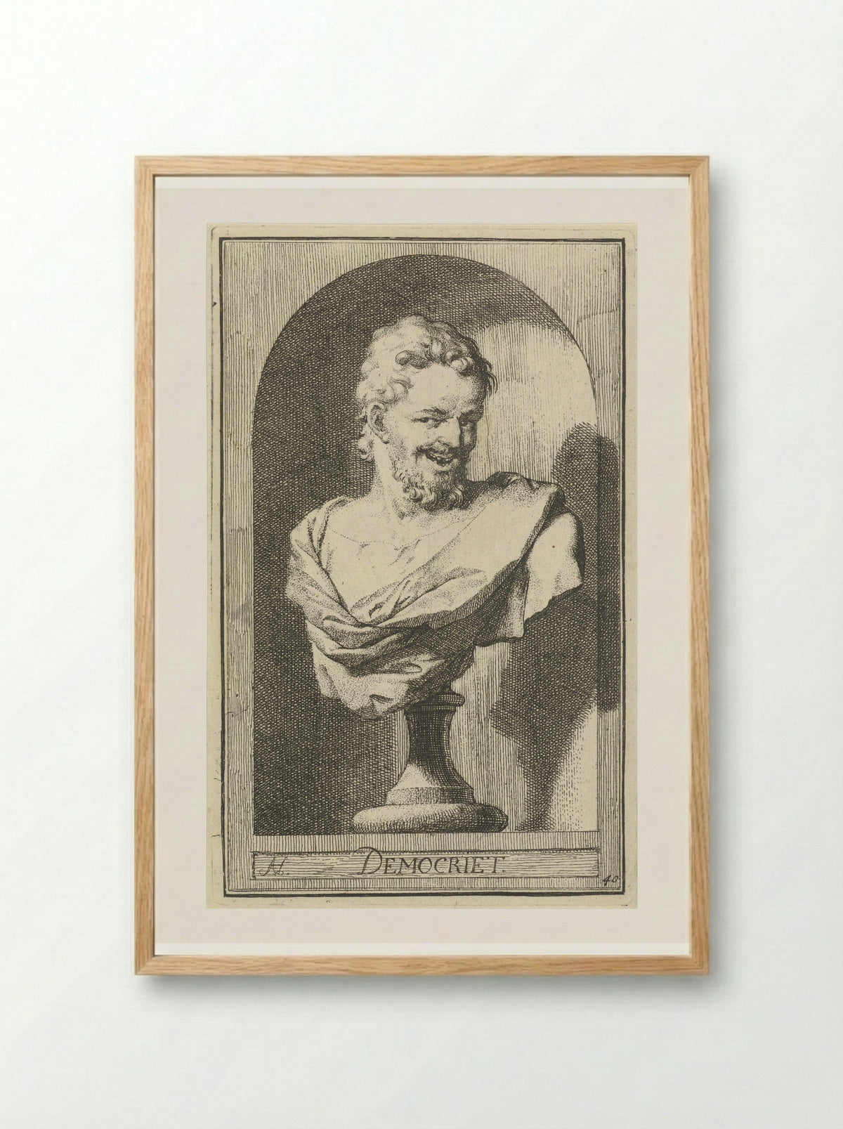 Borstbeeld van Democritus - Leonard Schenk - Framed Print Wood