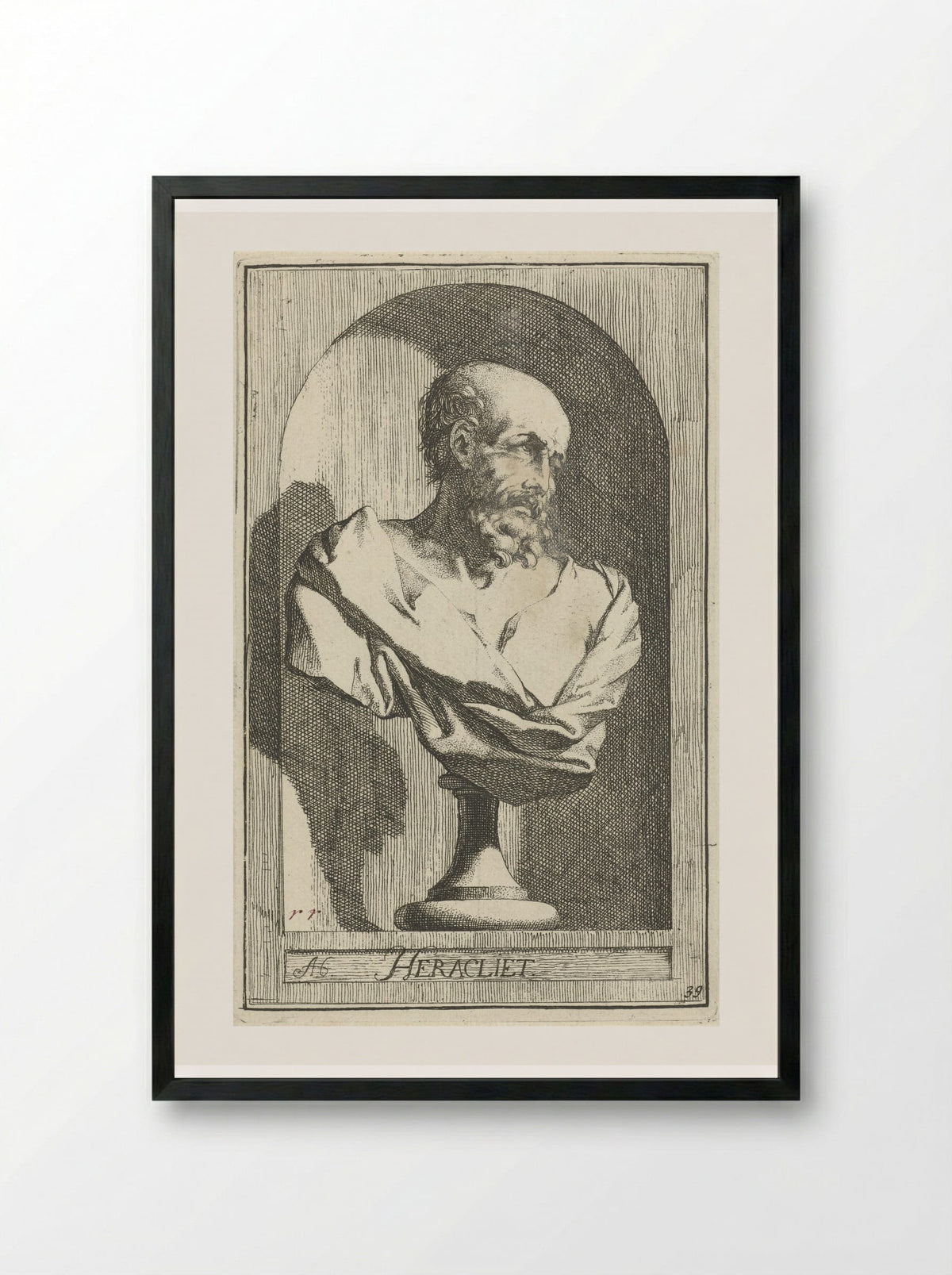 Borstbeeld van Heraclitus - Leonard Schenk - Framed Print Black