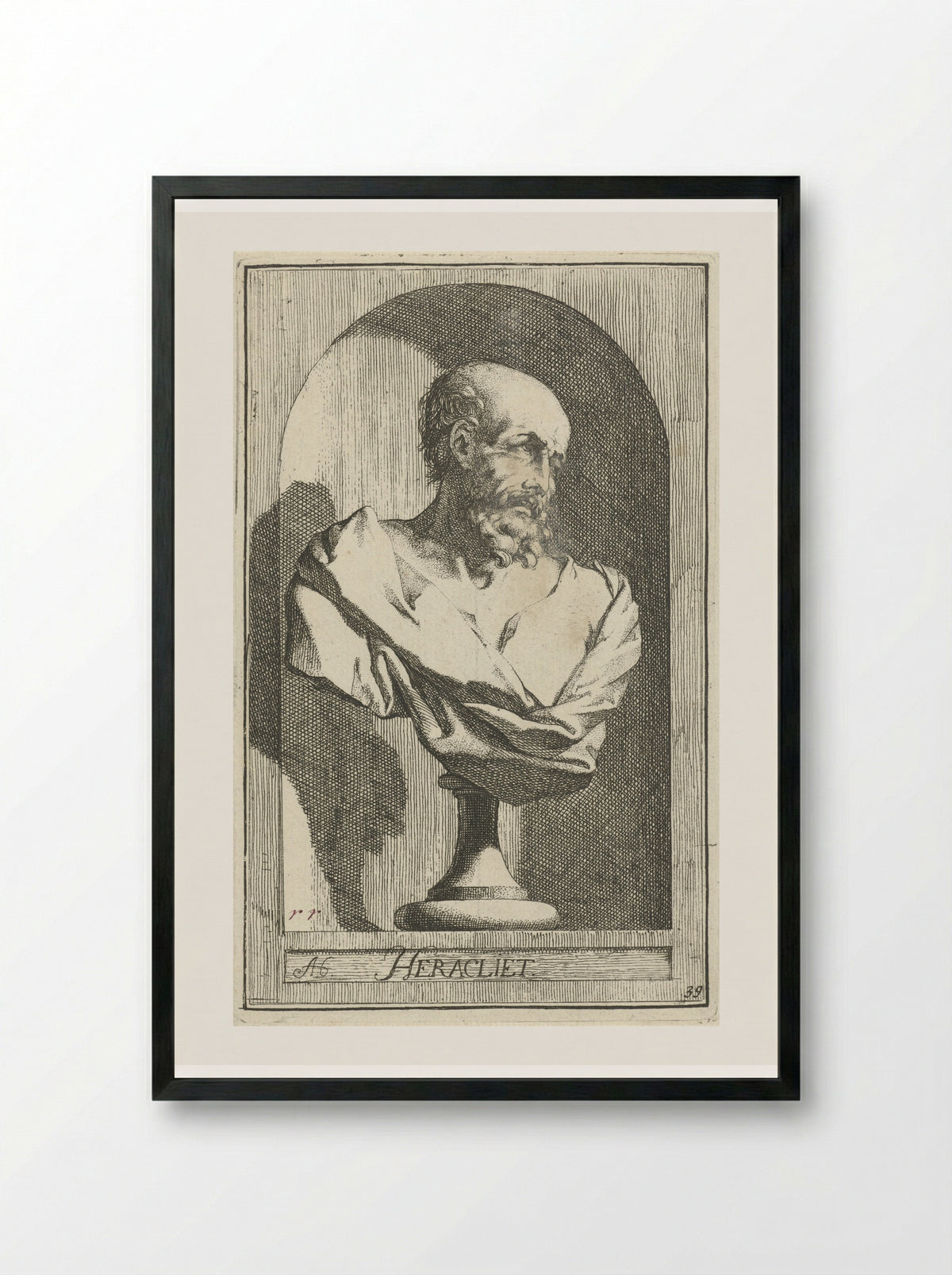 Borstbeeld van Heraclitus - Leonard Schenk - Framed Print Black