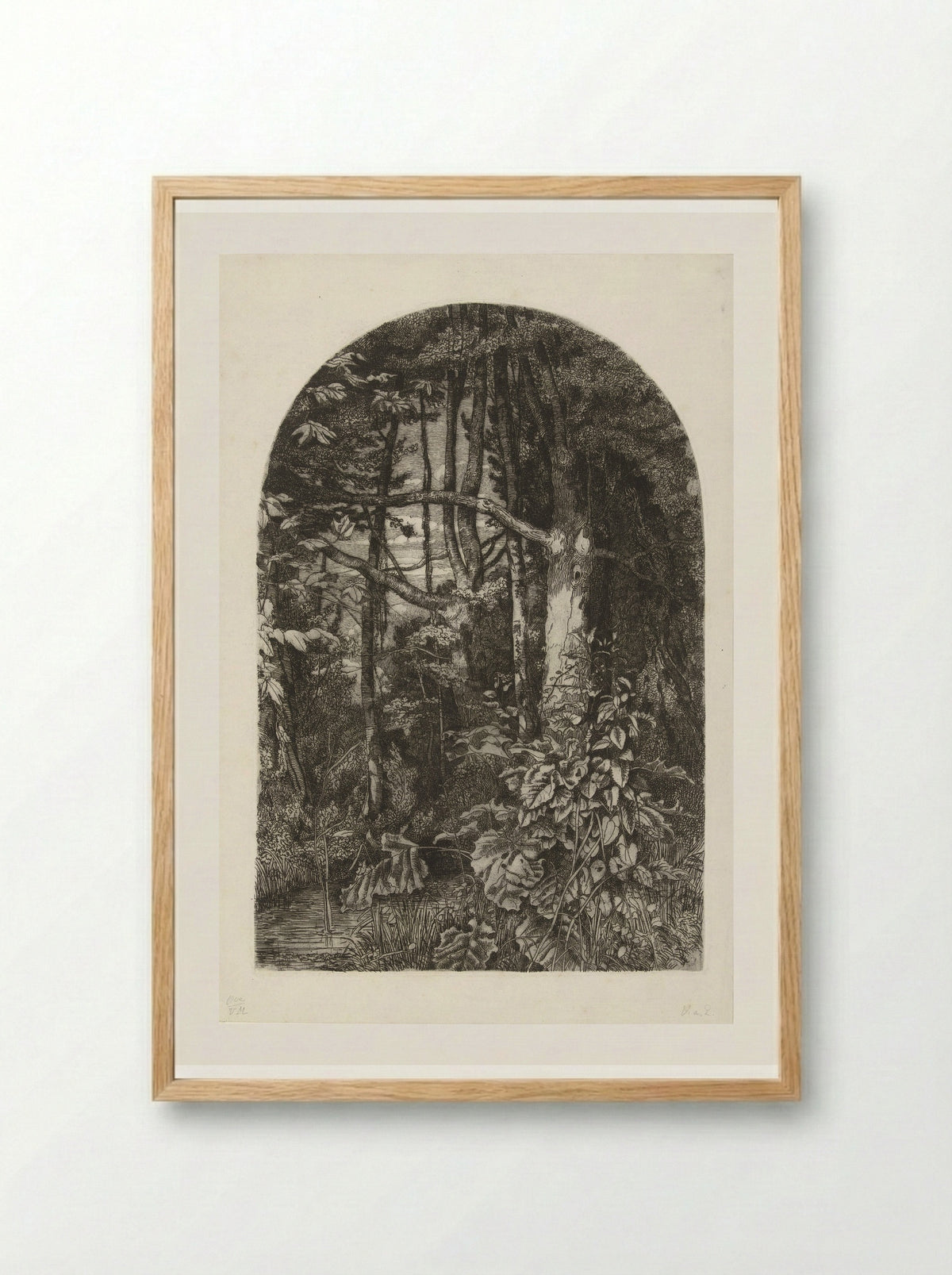 Bos met beek - Jacobus Ludovicus Cornet - Framed Print Wood