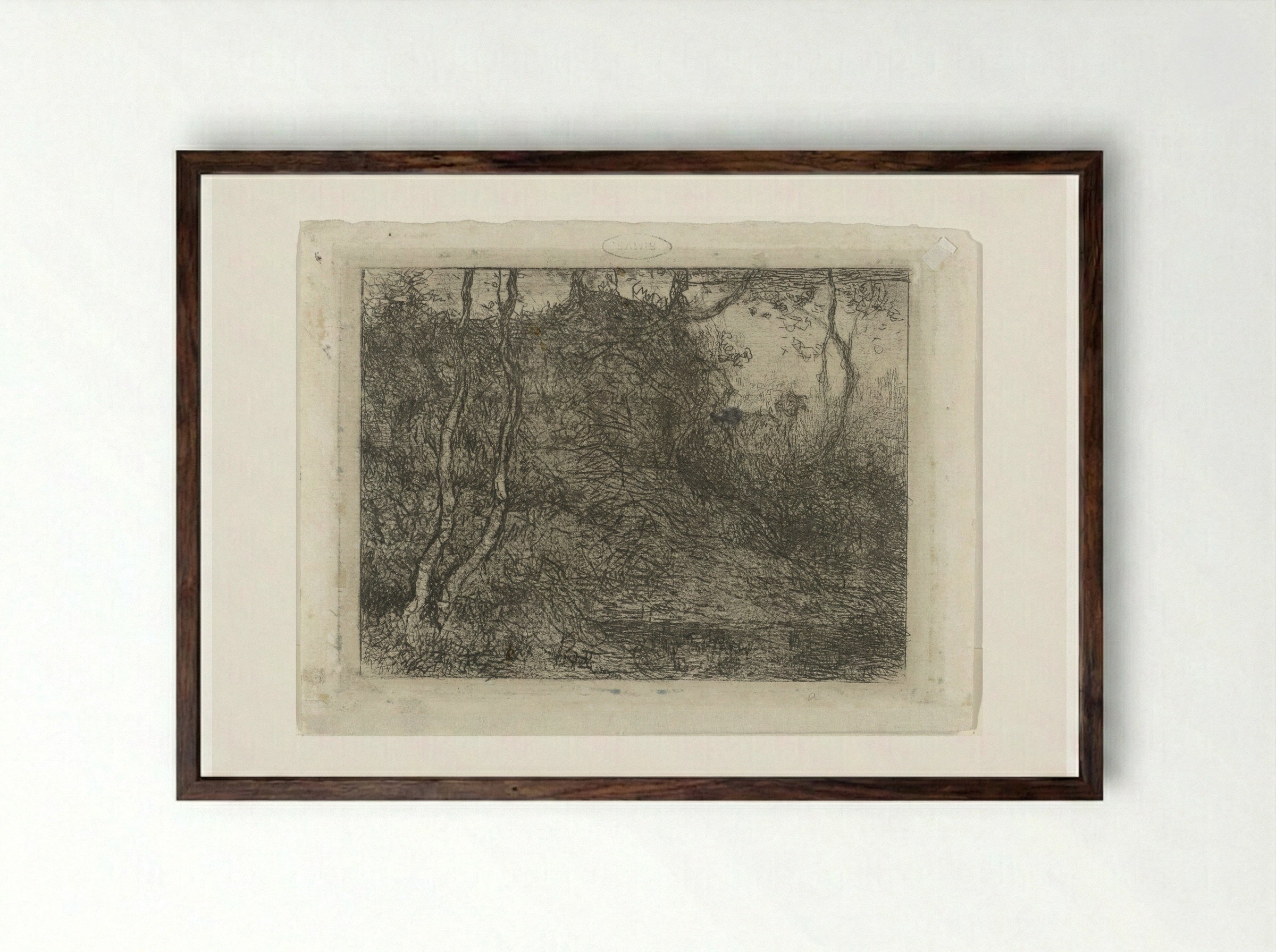Bos met geitje - Matthijs Maris - Framed Print Dark Wood