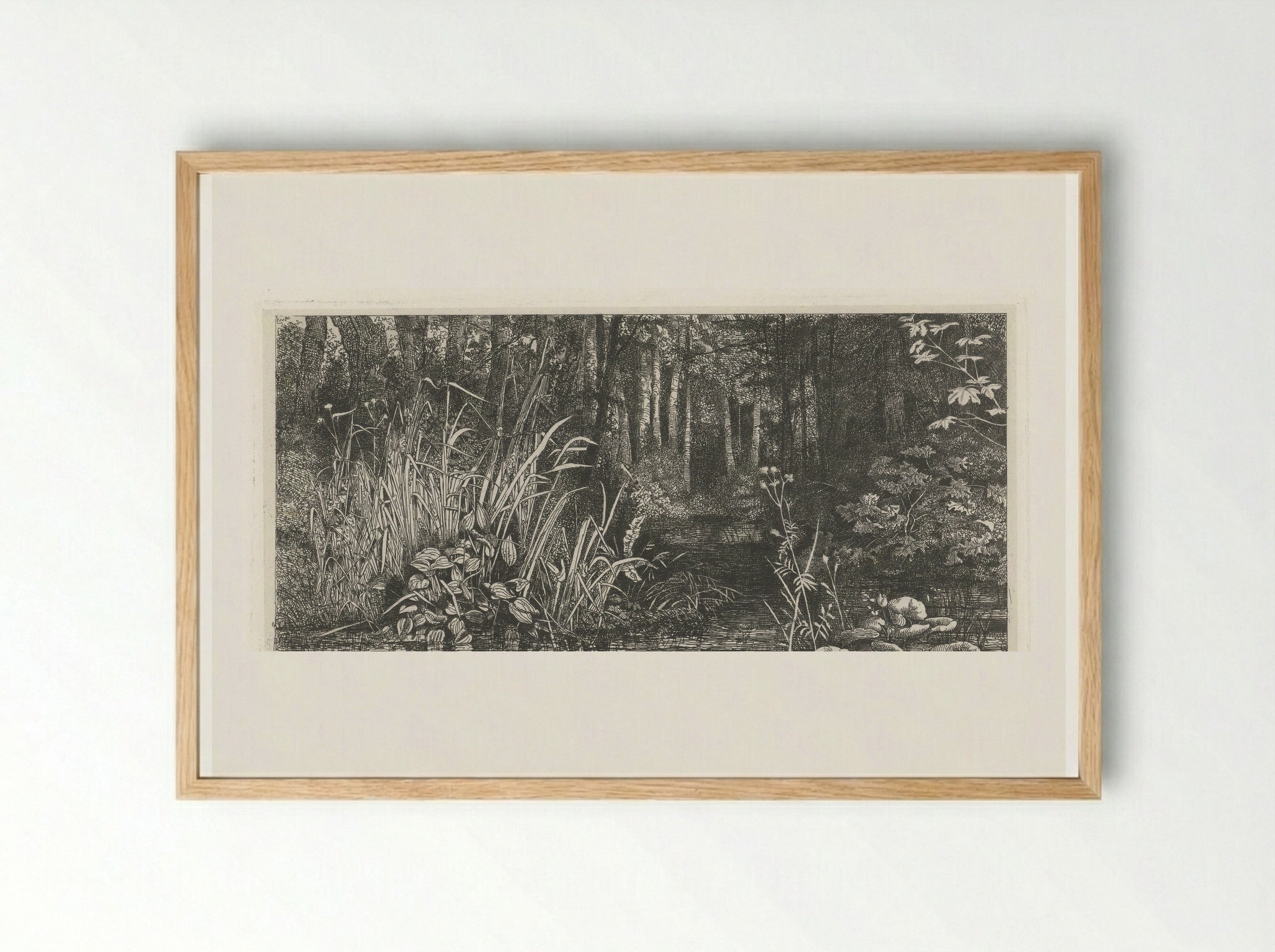 Bosbeekje (Woodland Stream) - Jacobus Ludovicus Cornet - Framed Print Wood