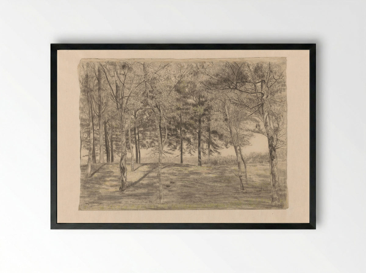 Bosgezicht bij Doorn - Cornelis Gerardus 't Hooft - Framed Print Black