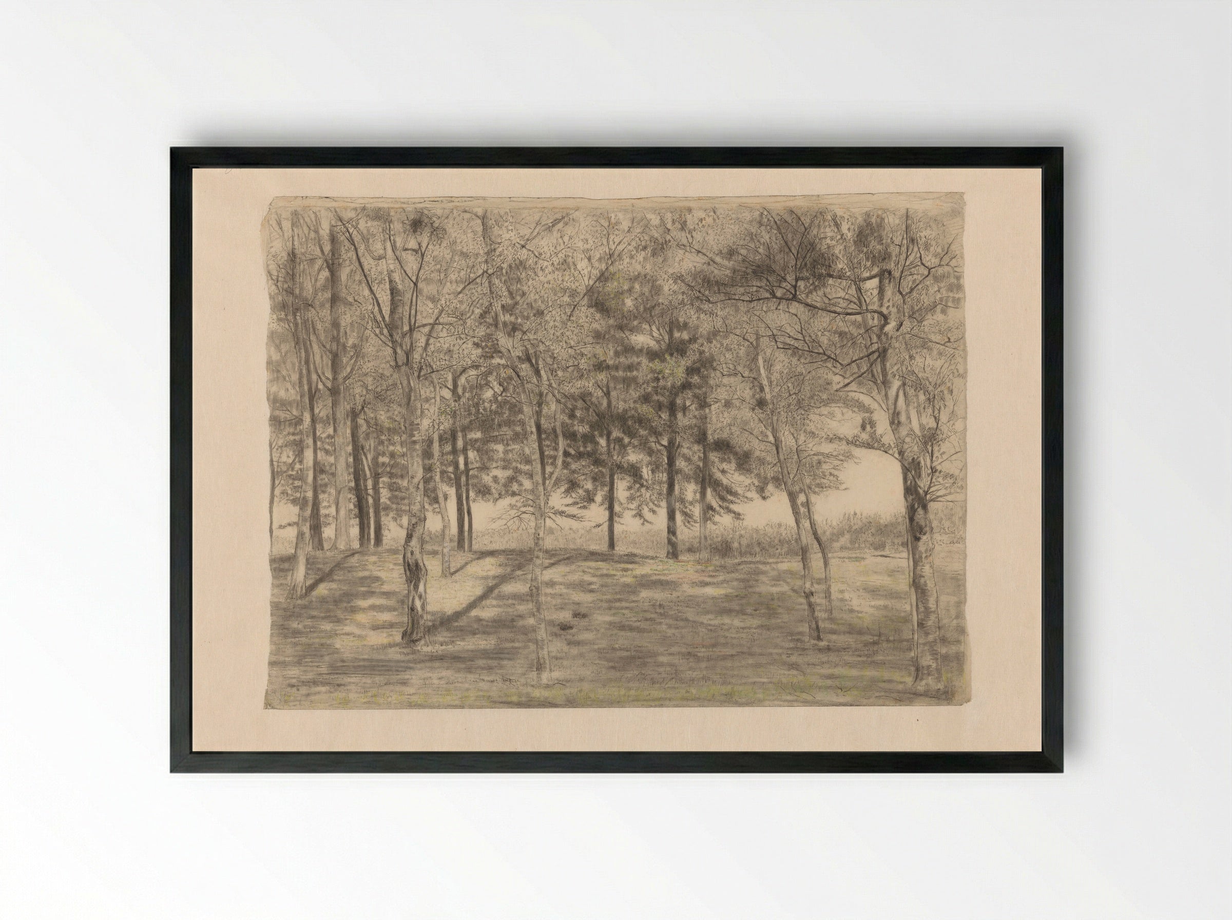 Bosgezicht bij Doorn - Cornelis Gerardus 't Hooft - Framed Print Black