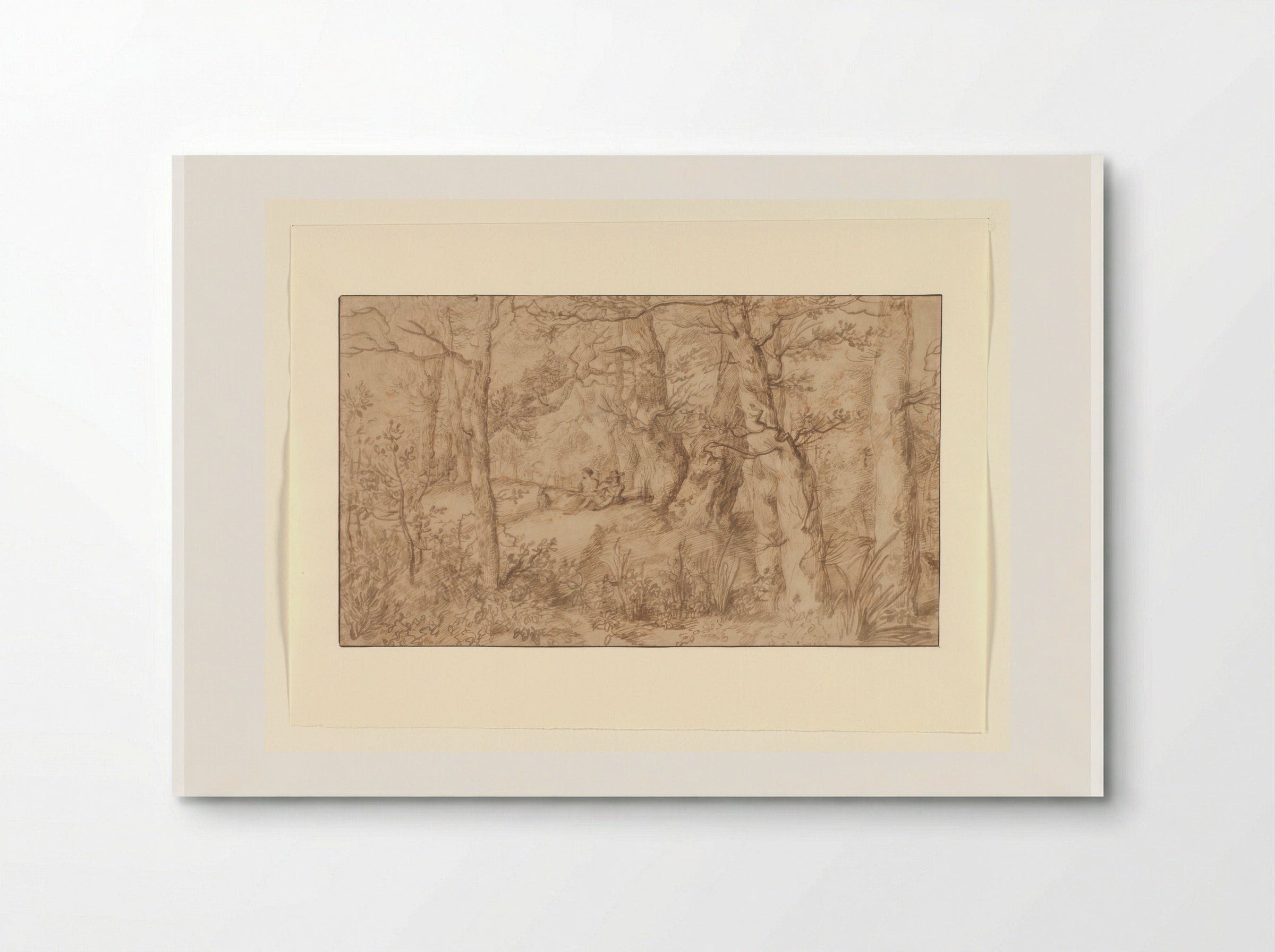 Bosgezicht met rustend paar - Jan Lievens - Poster