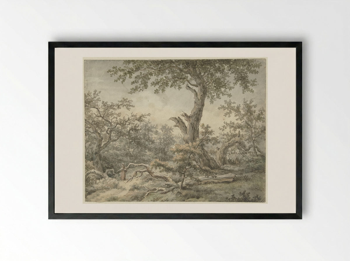 Boslandschap (Wooded Landscape) - Cornelis Buys - Framed Print Black