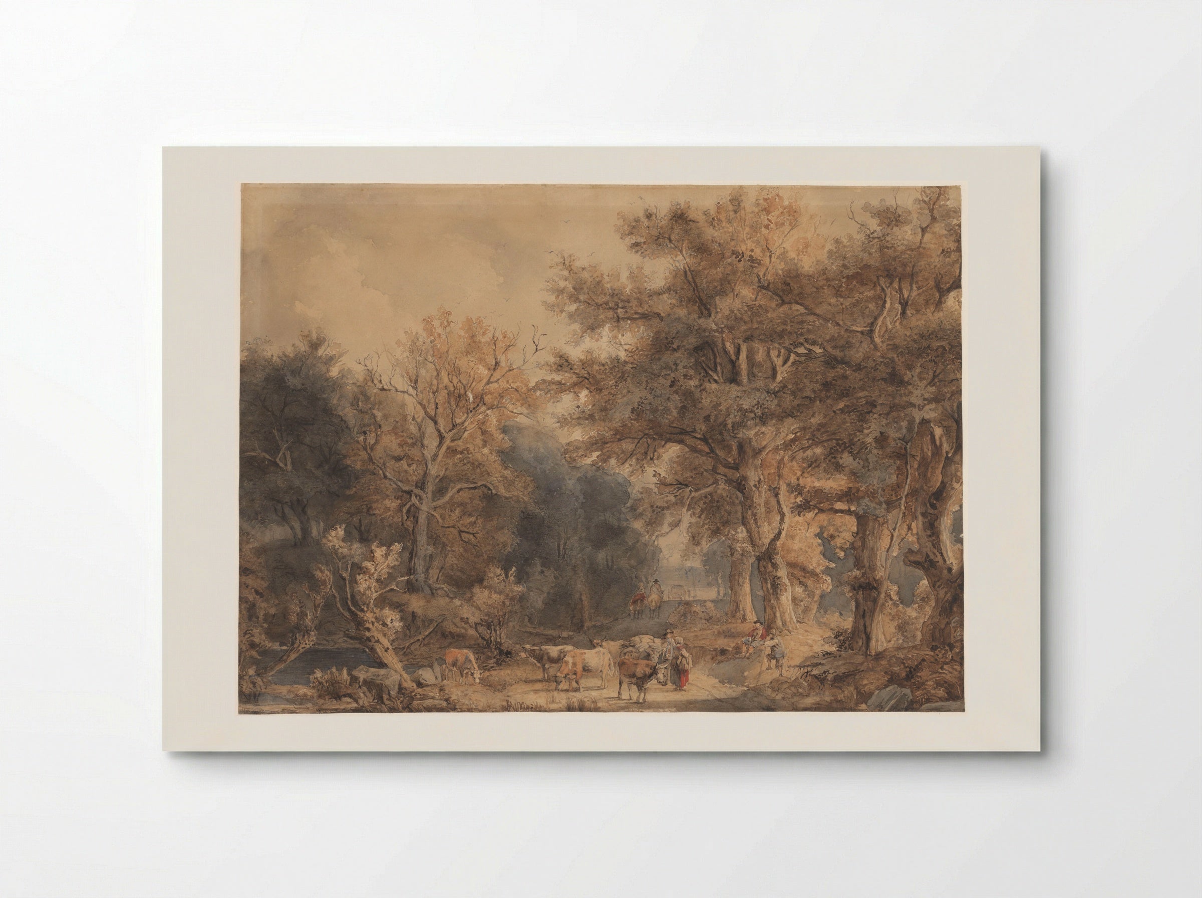 Boslandschap met figuren en vee - Jacob Maris - Poster