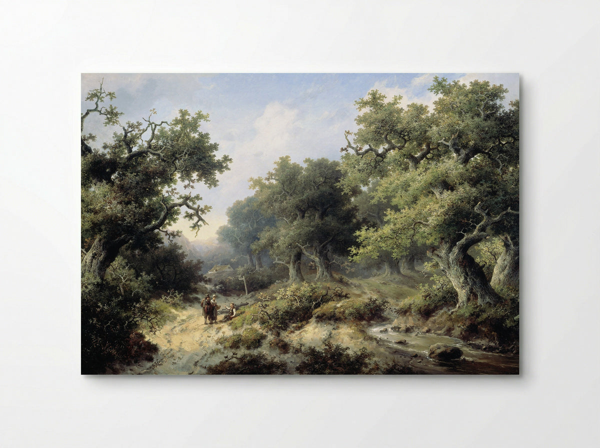 Boslandschap met reizigers - Jacob Cremer - Poster